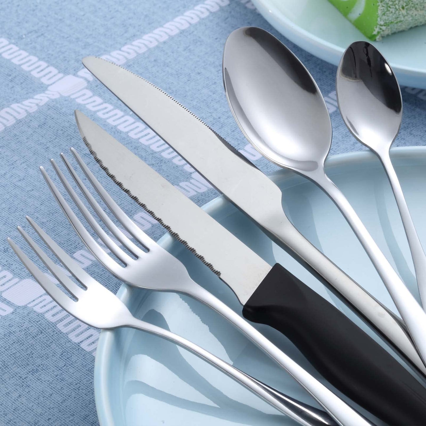 BEWOS 36-teiliges Besteck set mit Steakmesser Service für 6, Premium-Edelstahl-Bestecksets für Haus & Küche, Hochwertiges Messer-Löffel-Gabel-Besteck-Set Hochglanzpoliert, Spülmaschinenfest