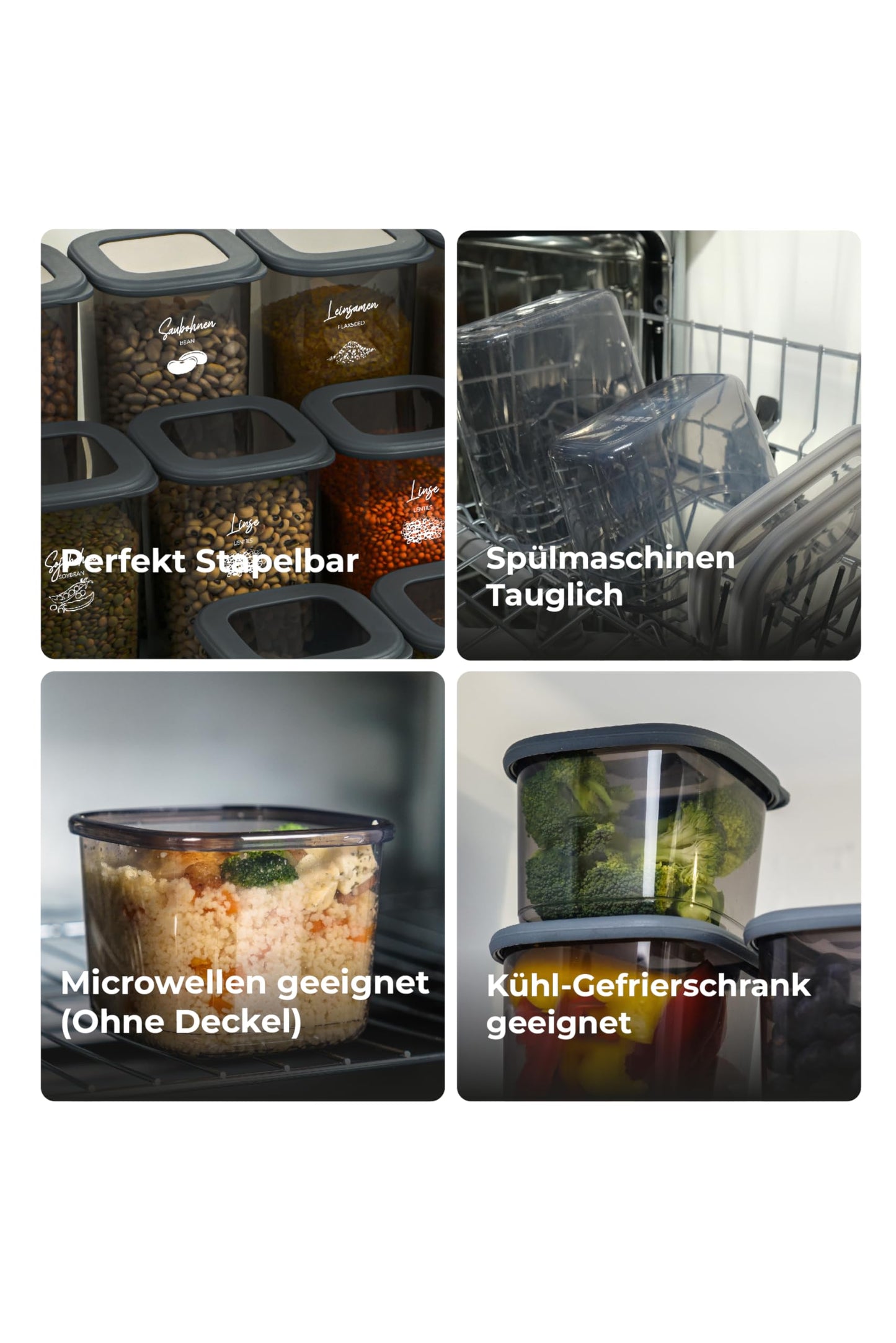 Viwares Vorratsdosen mit Deckel Luftdicht, 12er Vorratsbehälter Set BPA-Frei, Vorratsdose zur Müsli Mehl Aufbewahrung Küche, Praktische Organizer Küche, Frischhaltedosen für Lebensmittelaufbewahrung