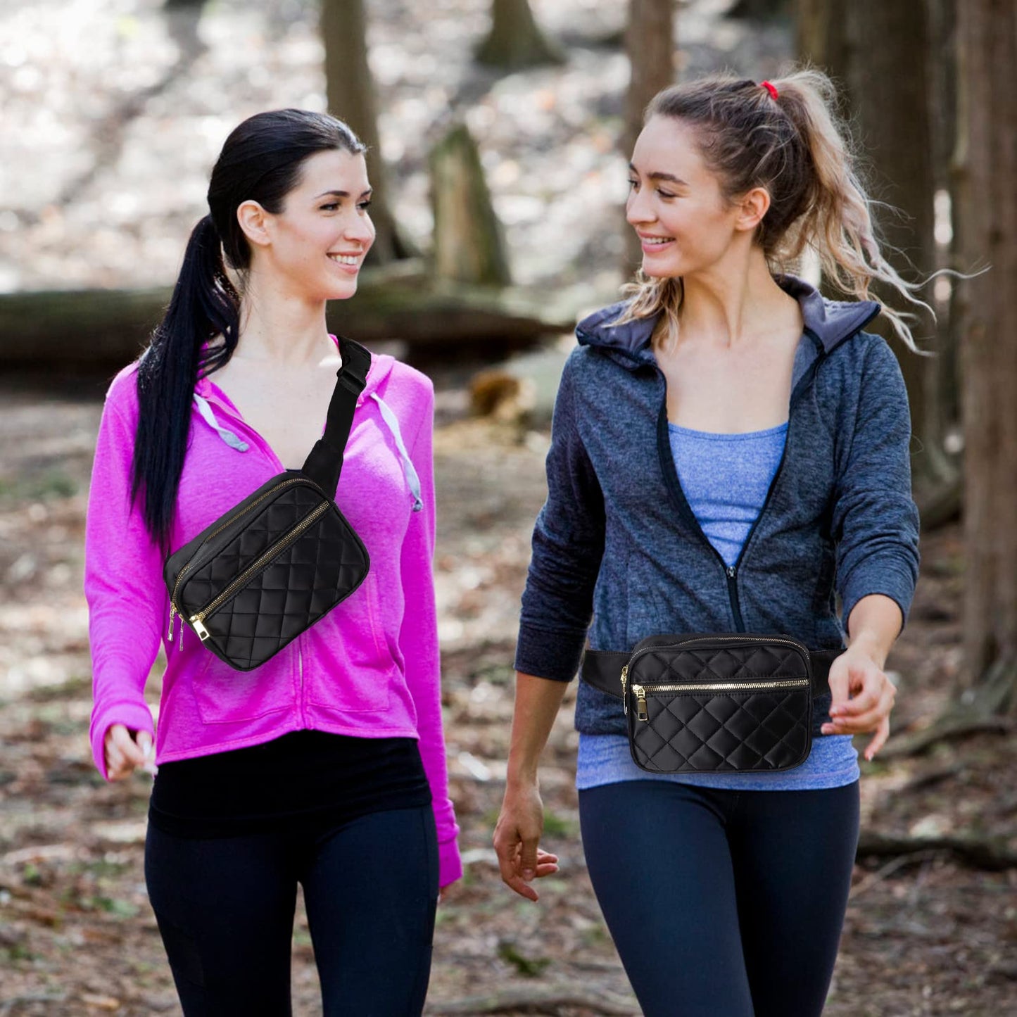 Jueachy Quilted Waist Bag – Stylish Waterproof Crossbody for Women