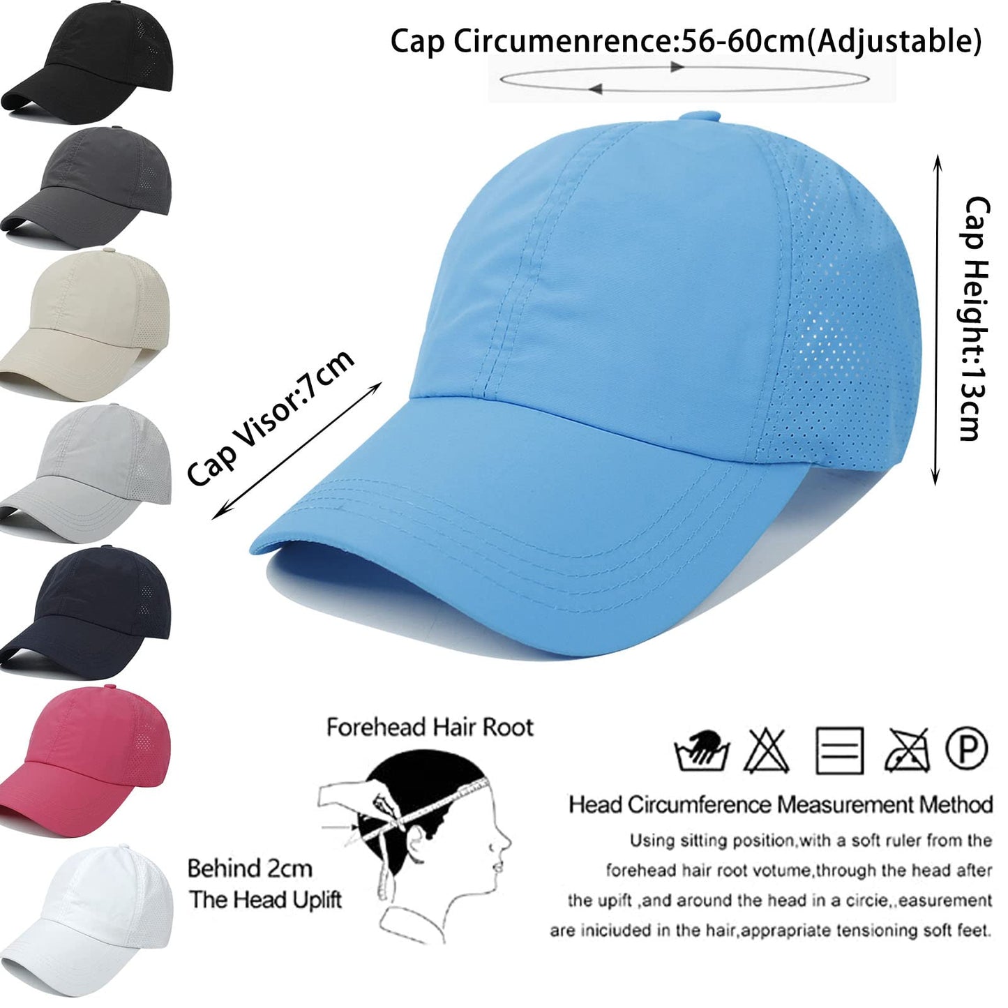 Womens Ponytail Hat Baseball Cap, Adjustable Criss Cross Baseball Cap High Bun Unisex Quick Drying Trucker Hats