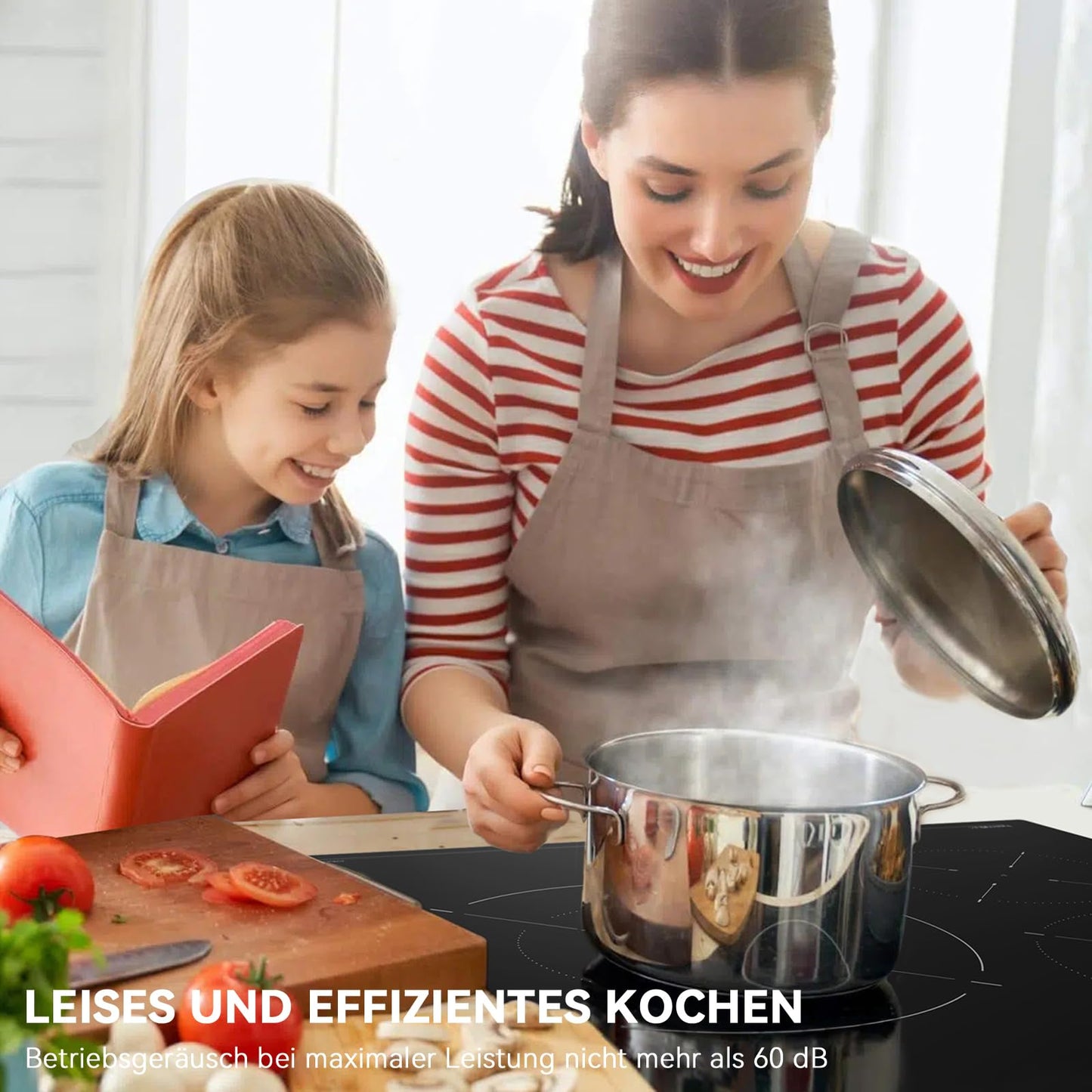 Hermitlux ceramic hob,Built-in 29 cm black glass ceramic electric hob,9 power levels,Sensor touch control, child lock, 1-99 minute timer,Suitable for all pots and pans