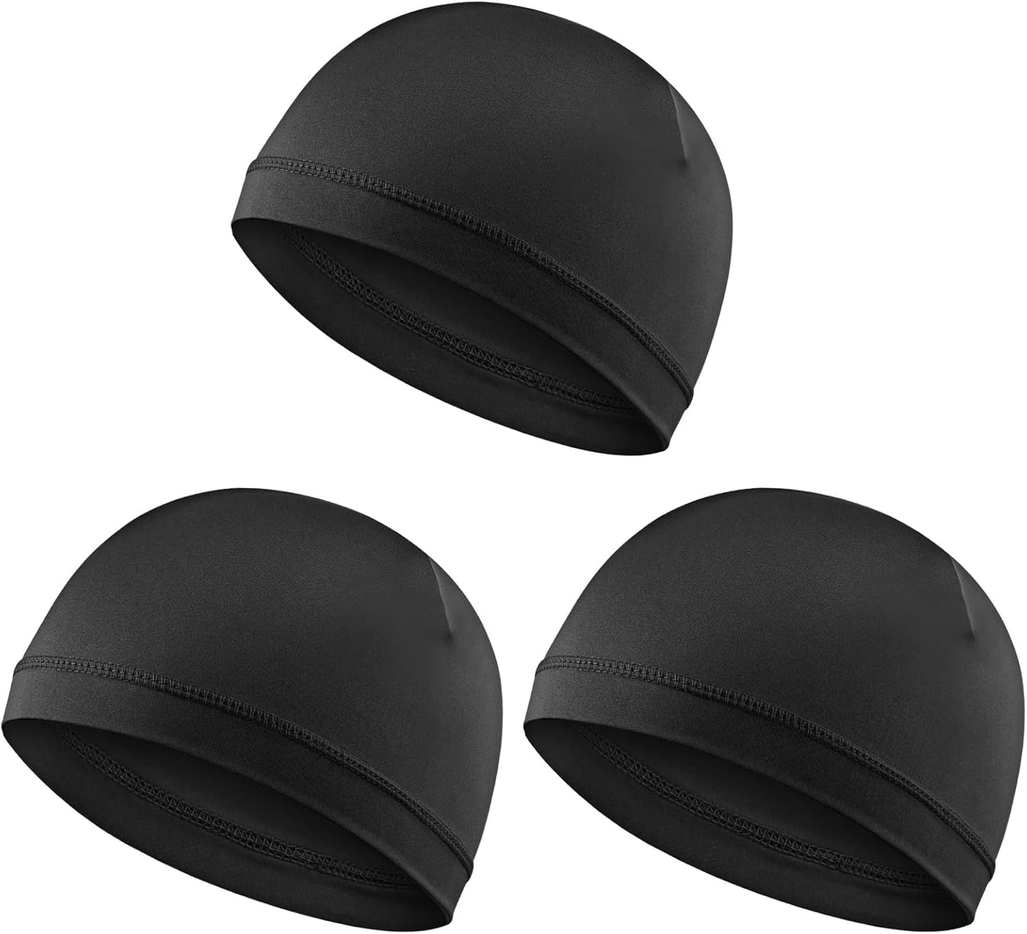Ptwola 3 Stück Klassische Beanie Mütze für Herren & Damen Weiche Bequeme Dünne Mütze Unisex Slouch Beanie Elastisch Dünne Laufmütze Schnelltrocknende Schutz Radmütze Helmfutter für Alle Jahreszeiten