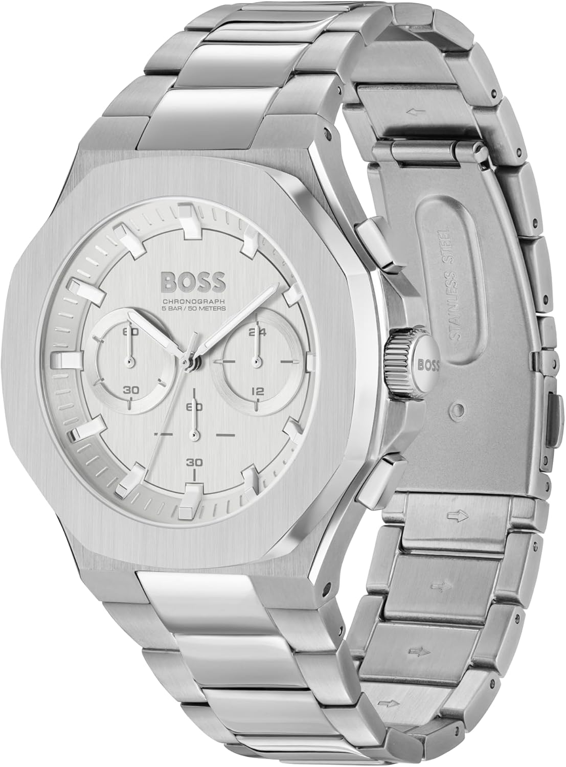 BOSS Chronograph Quartz Watch for Men Collection Taper with Silver Stainless Steel Bracelet - 1514087