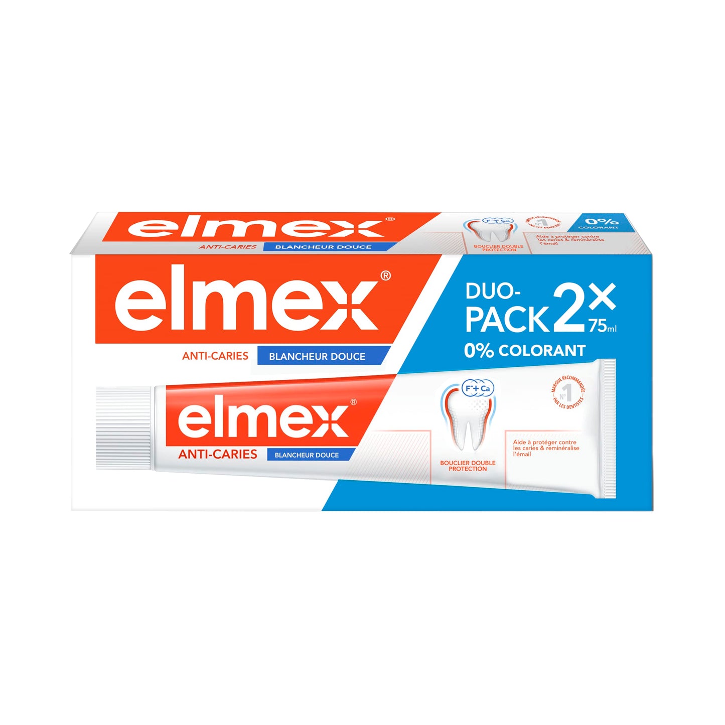 elmex Zahnpasta Kariesschutz 4x75ml – medizinische Zahnreinigung für hochwirksamen Kariesschutz – bietet zweifach aktives Kalzium-Fluorid Schutzschild für widerstandsfähige Zähne