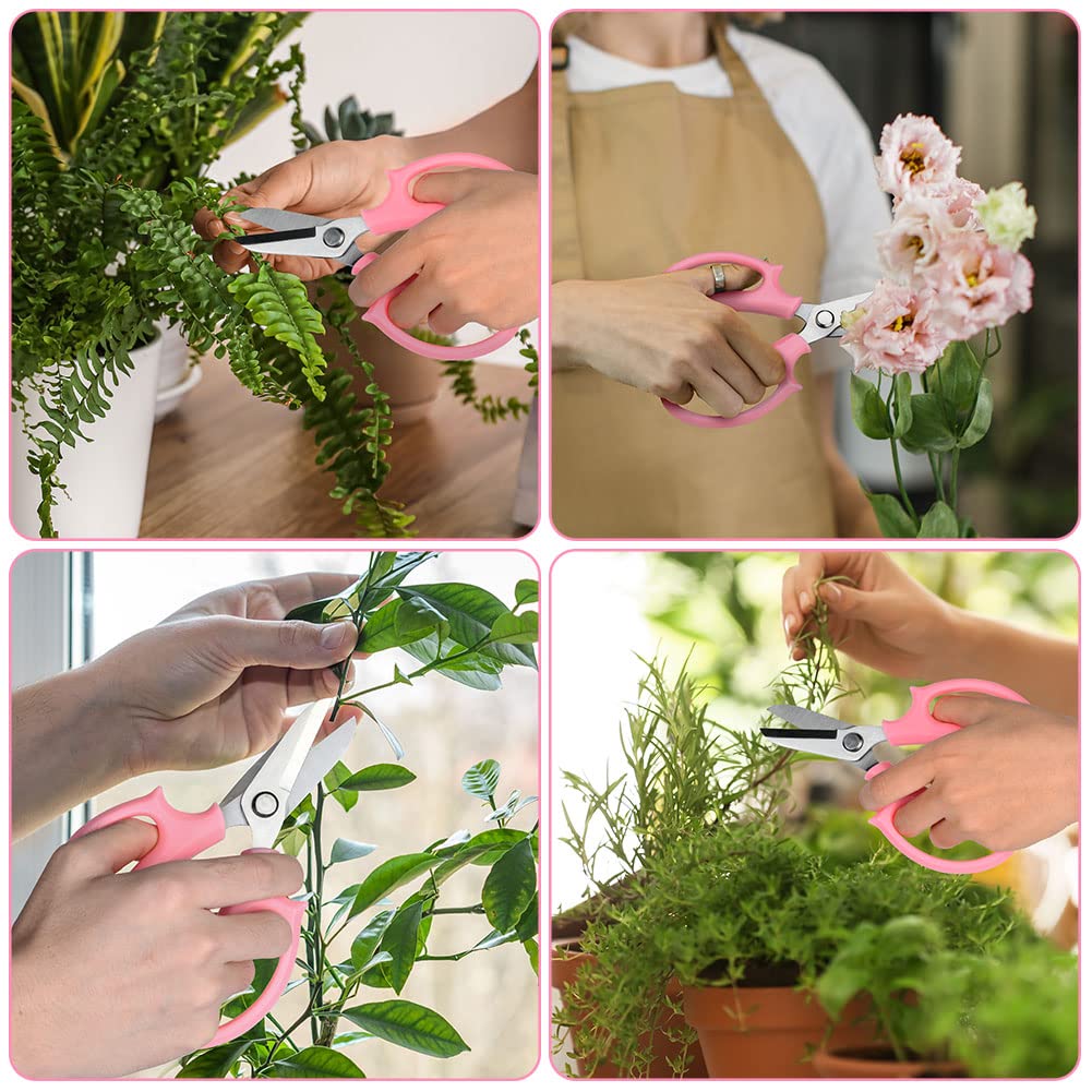 OFFCUP Gartenschere, Bypass Baumschere Bequeme, Stahl-klingen Blumenschere Und Ein Paar Grüne Handschuhe, Antihaftbeschichtet Rebschere, Edelstahl-klingen Rosenschere Für Frische Äste Und Zweige