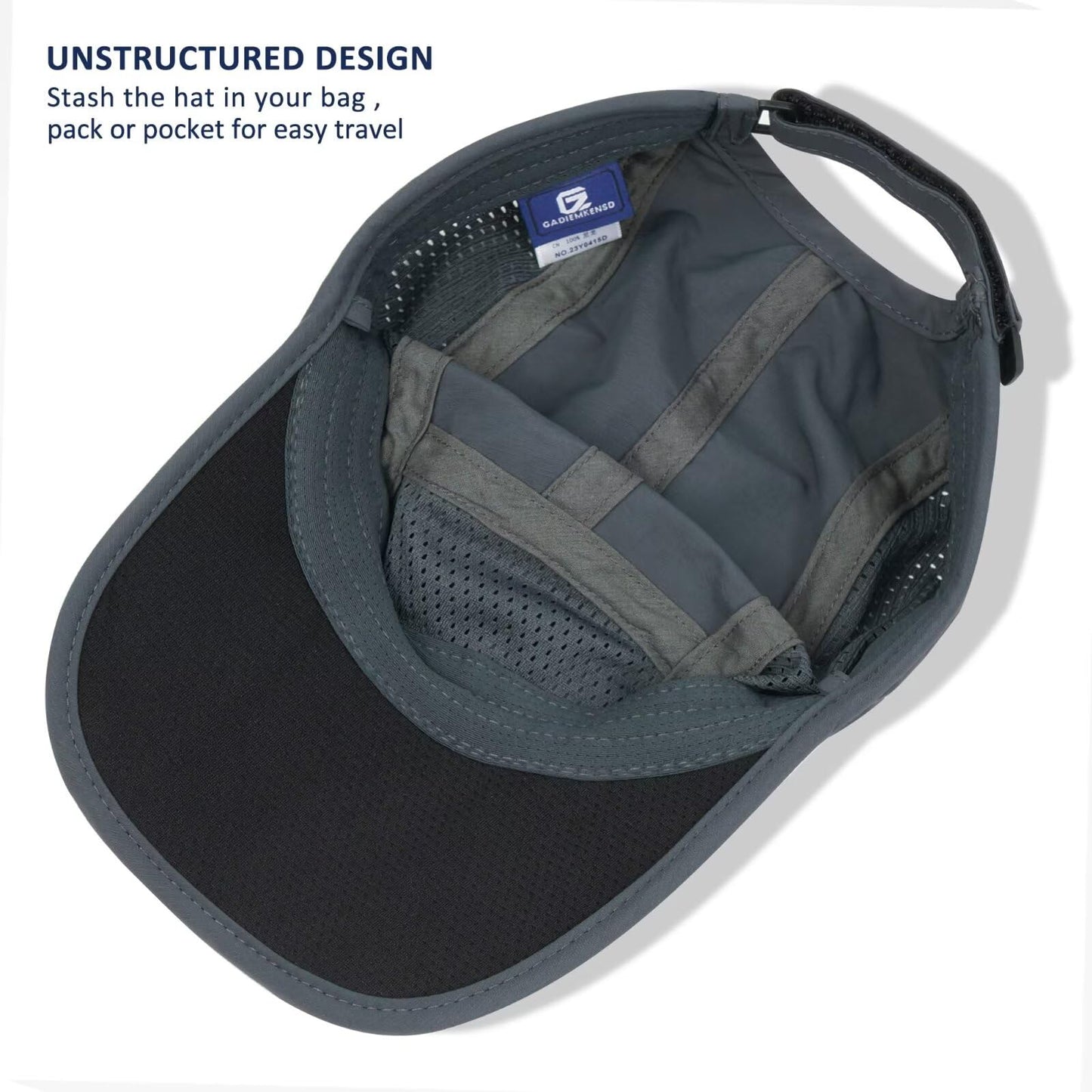 GADIEMKENSD Folding Outdoor Hat UPF 50+ Sun Protection Mesh Sport Hat