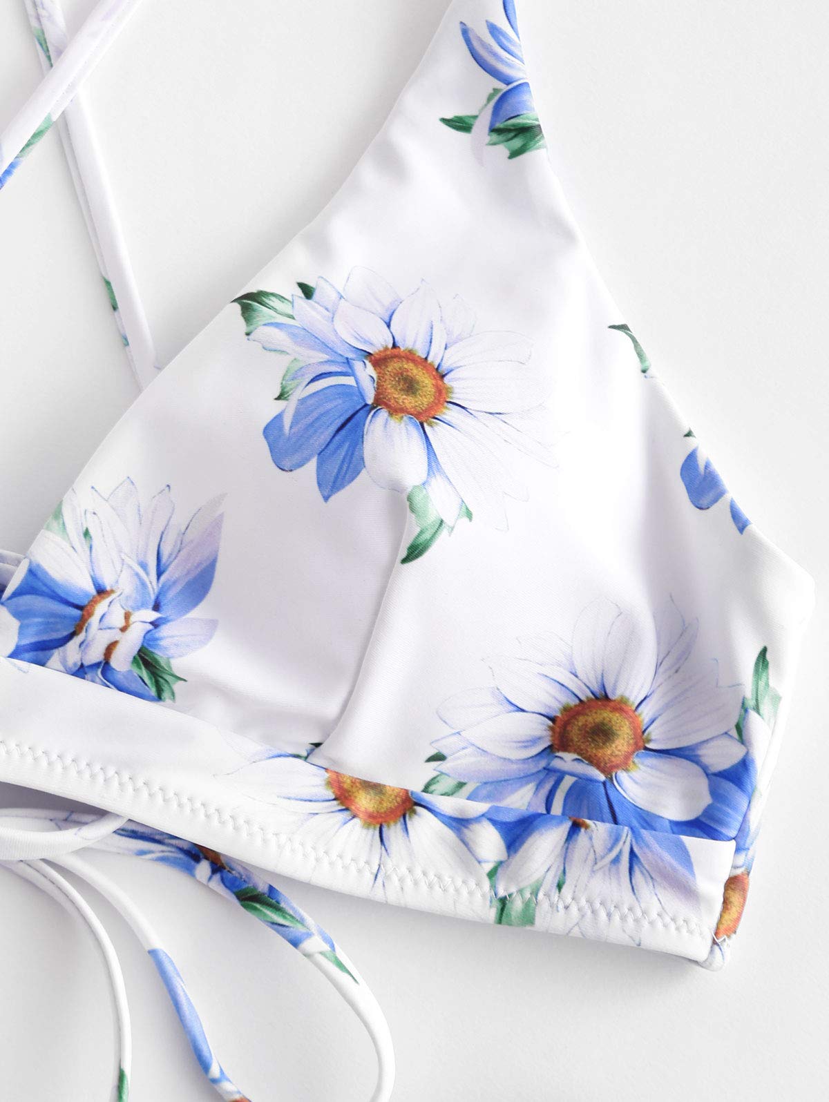 Women’s Two-Piece Bikini Set Sunflower Print Triangle Beach Swimsuit