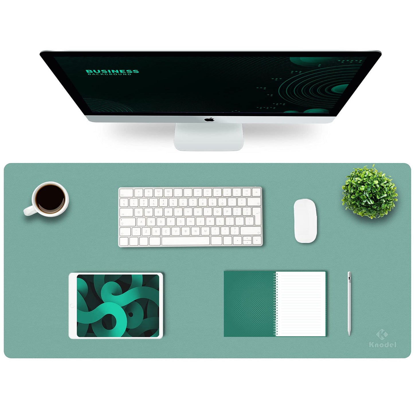 K KNODEL Tischunterlage, Schreibtischunterlage, 80 x 40cm PVC Tischunterlage, Laptop Tischunterlage, wasserdichte Schreibunterlage für Büro- oder Heimbereich, doppelseitig (Schwarz/Schwarz)