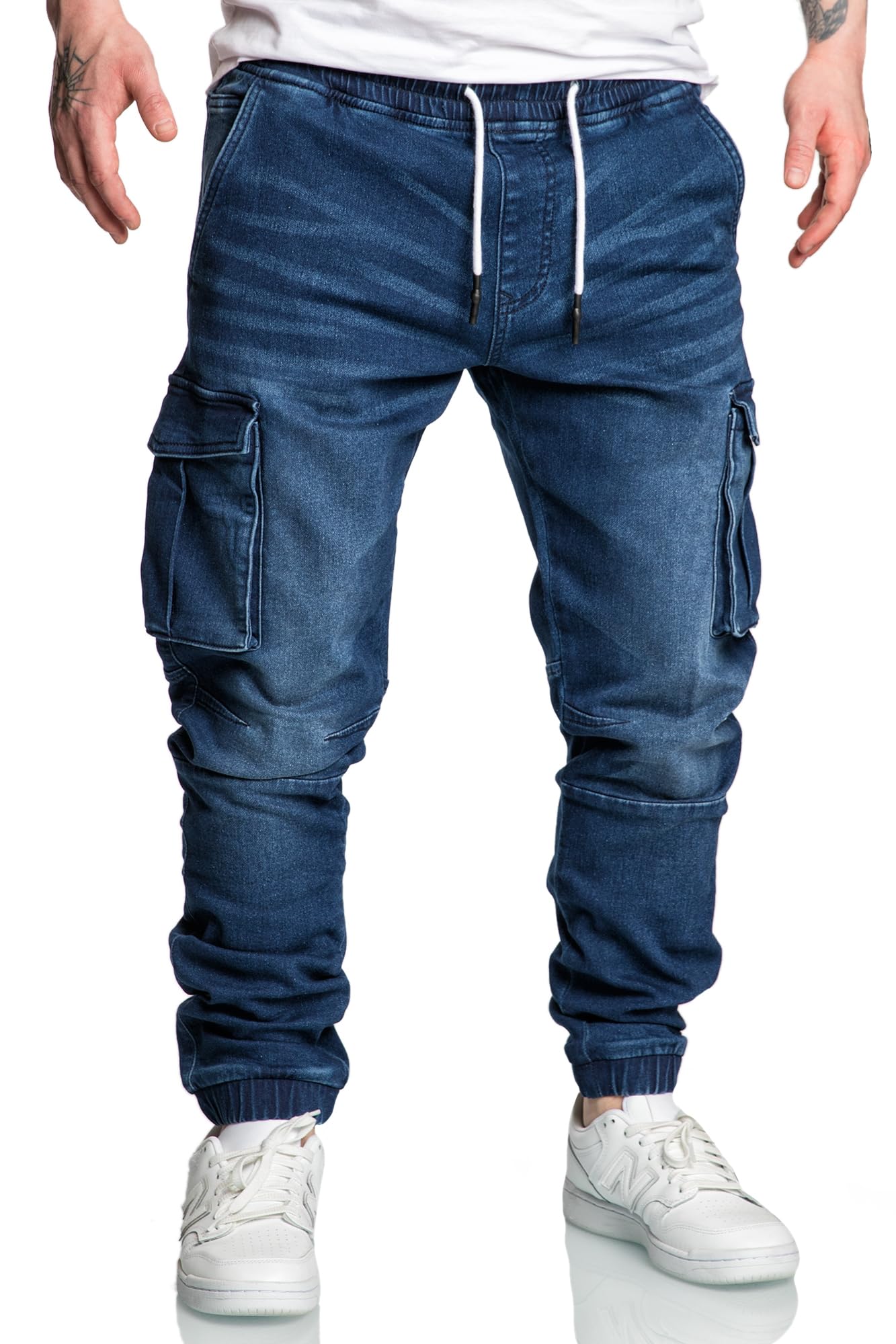 Amaci&Sons Men’s Cargo Sweat Jeans
