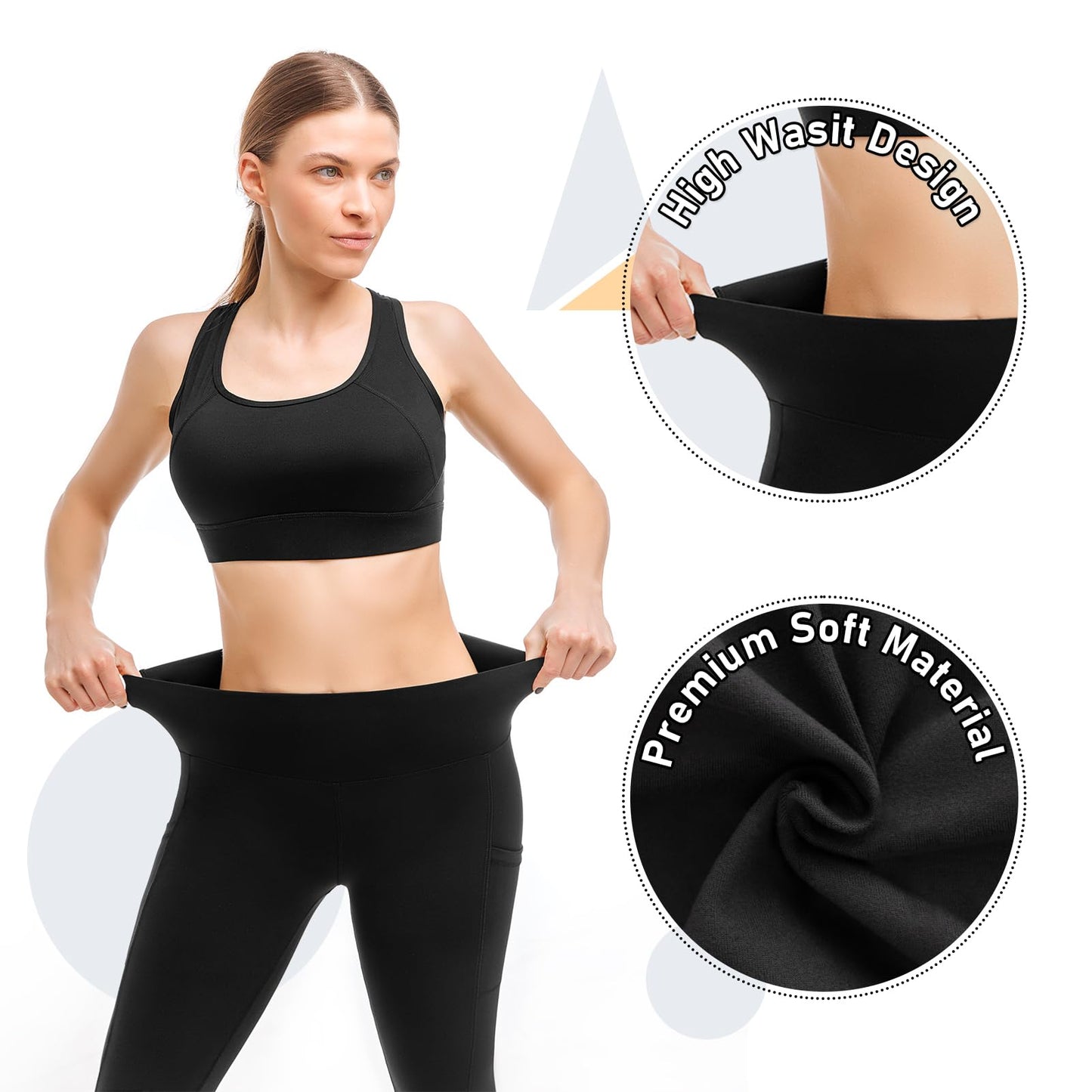 2-Pack Women’s High-Waist Sport Leggings with Pockets