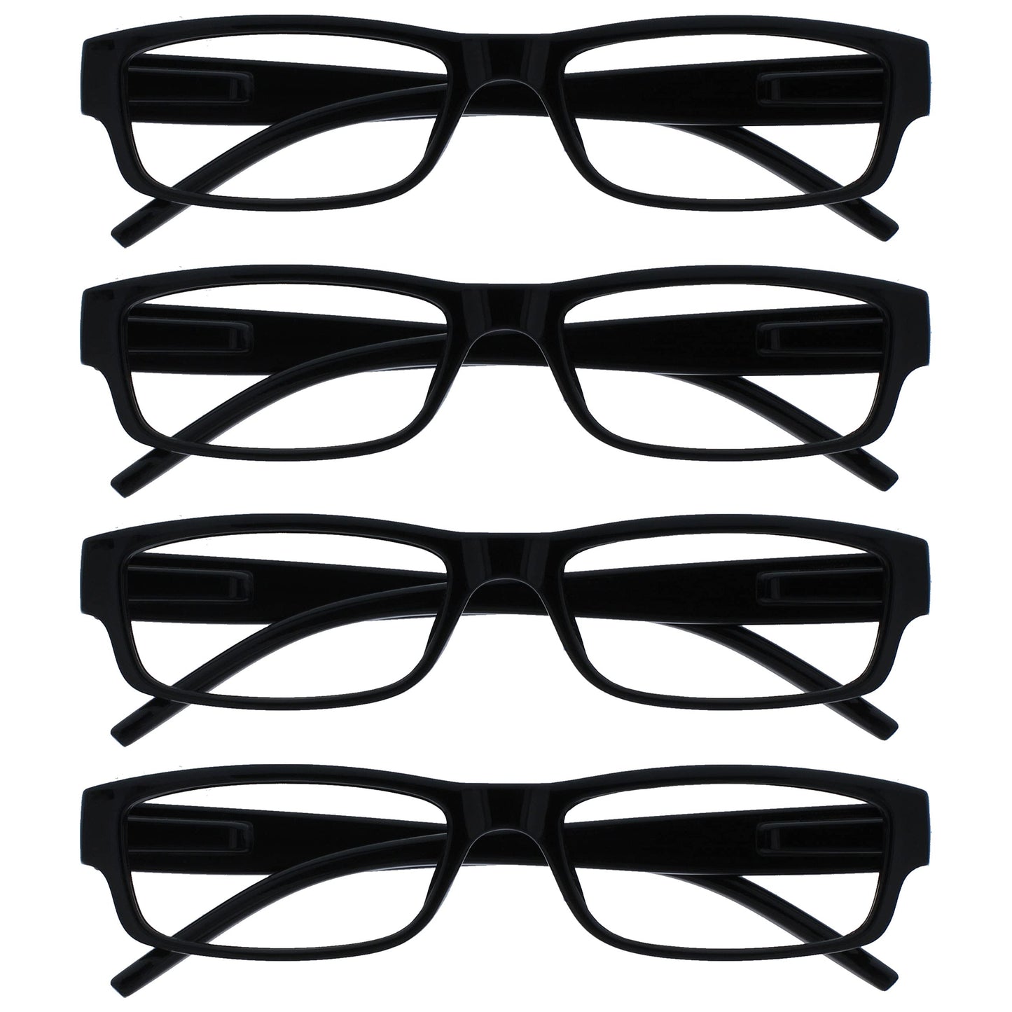 Die Lesebrille Unternehmen Schwarz Leicht Komfortables Leser Wert 4er-Pack Designer Stil Herren Frauen UVR4PK032 +1,50