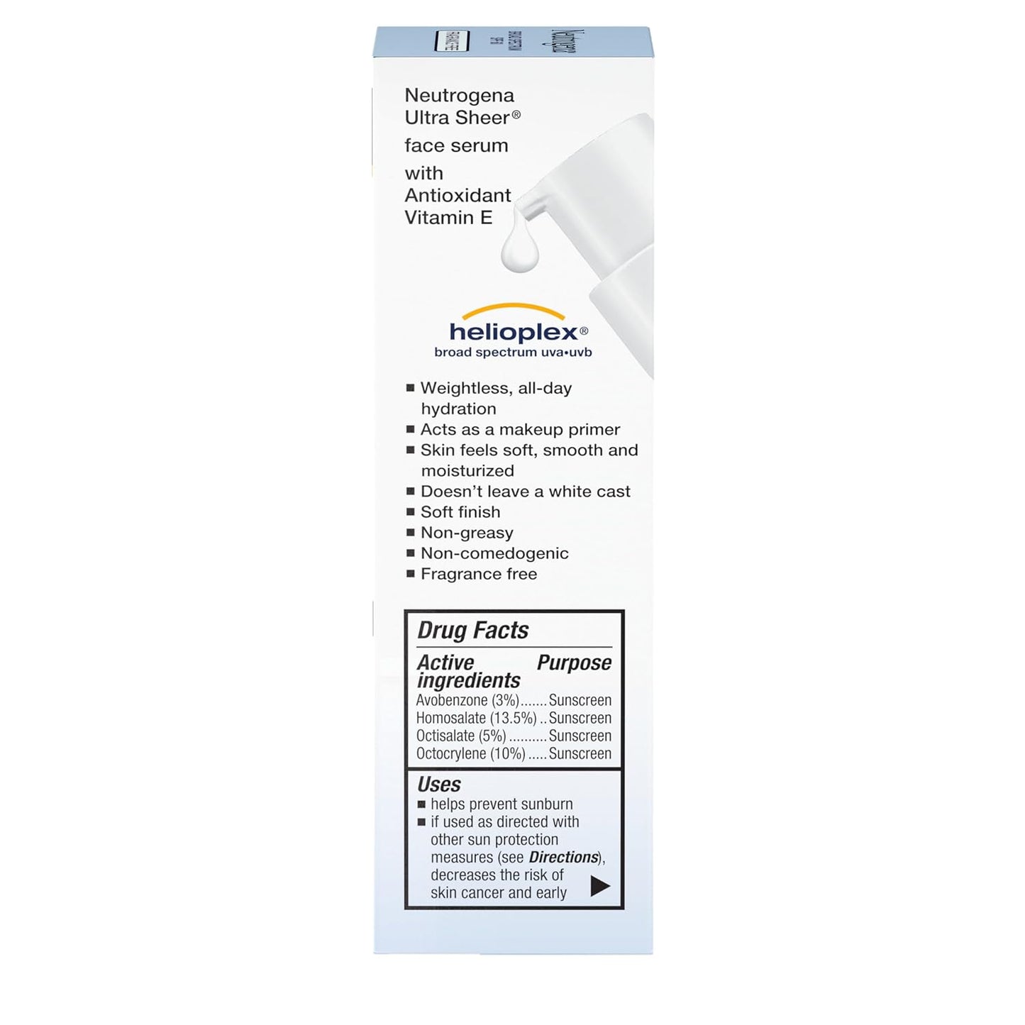 Neutrogena Ultra Sheer Moisturizing Face Serum SPF 60