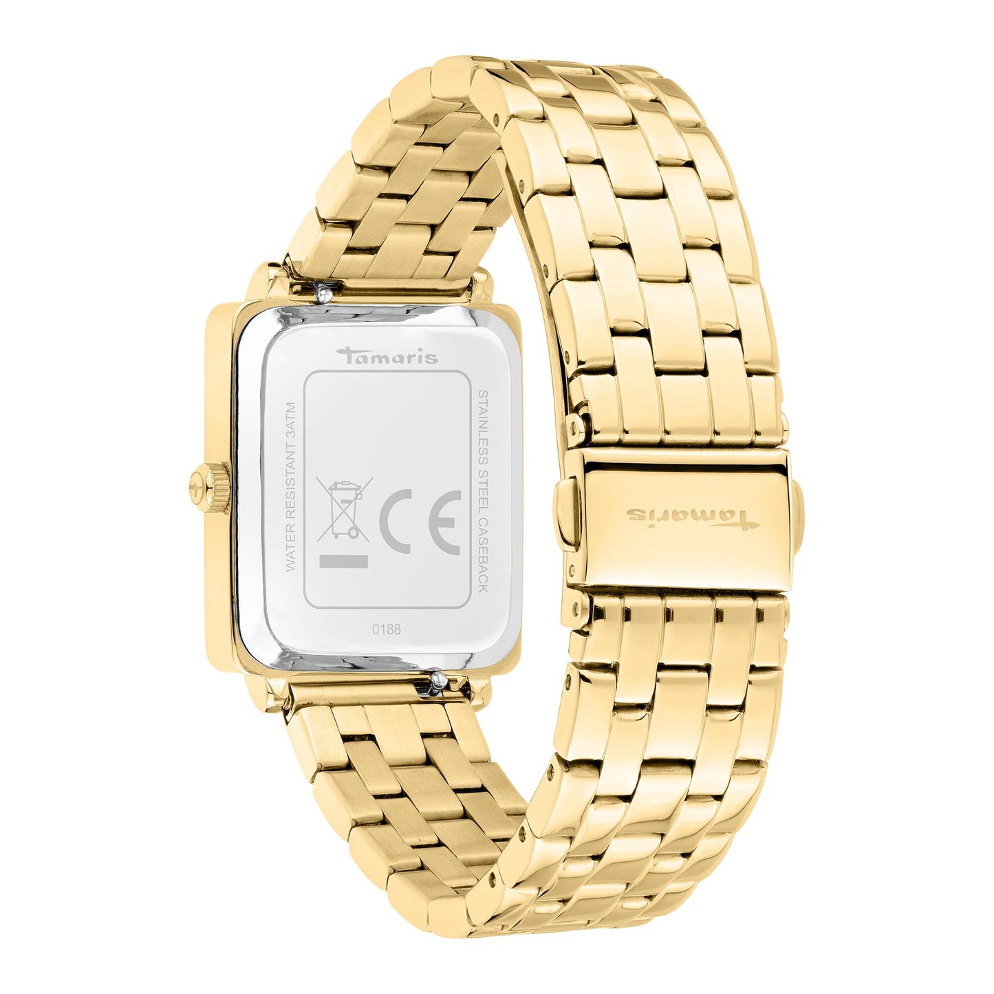 Tamaris ladies analogue wristwatch with quartz movement made of stainless steel with stainless steel bracelet