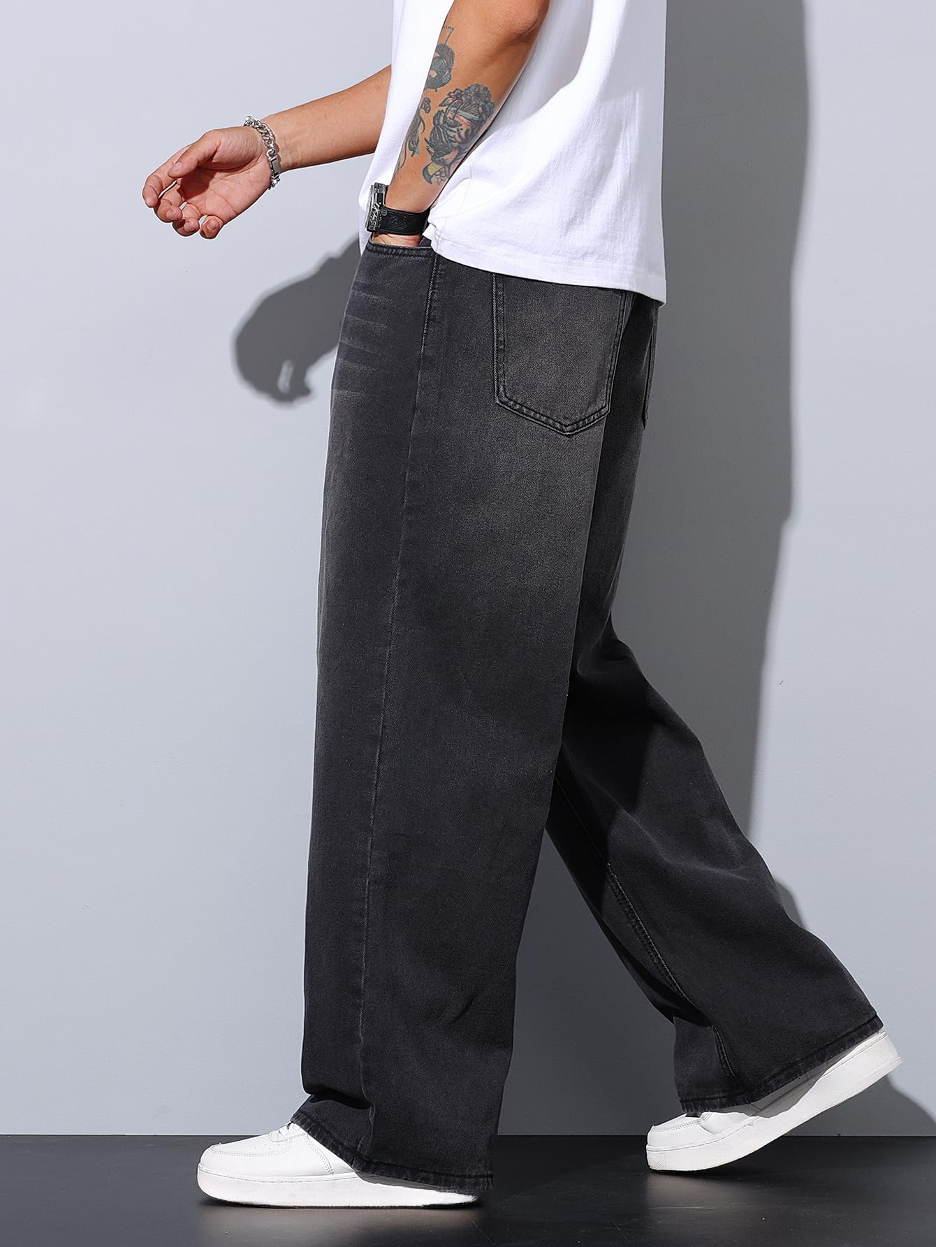 Zewool Men’s Irregular Seam Baggy Jeans