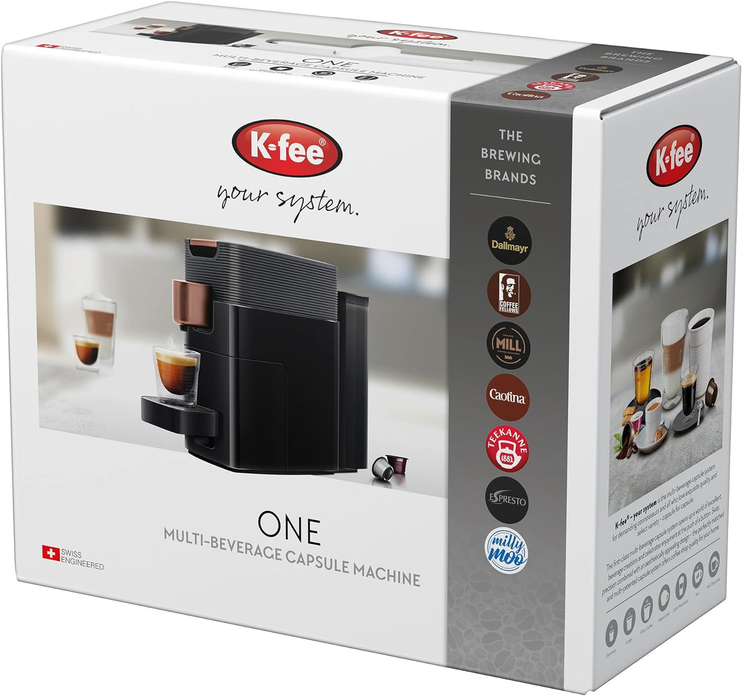 K-fee One Coffee Capsule Machine 1455 W 0.8 L Water Tank Colour Black Copper