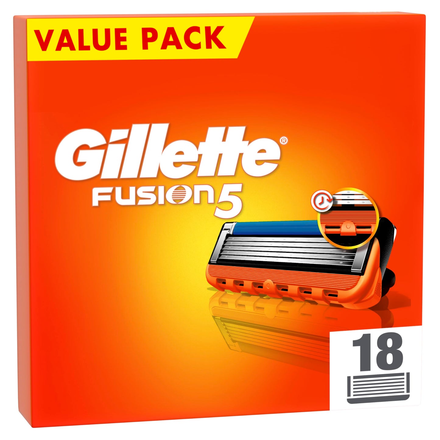 Gillette Fusion 5 Rasierklingen für Rasierer, 18 Ersatzklingen für Nassrasierer Herren mit 5-fach Klinge, Made in Germany