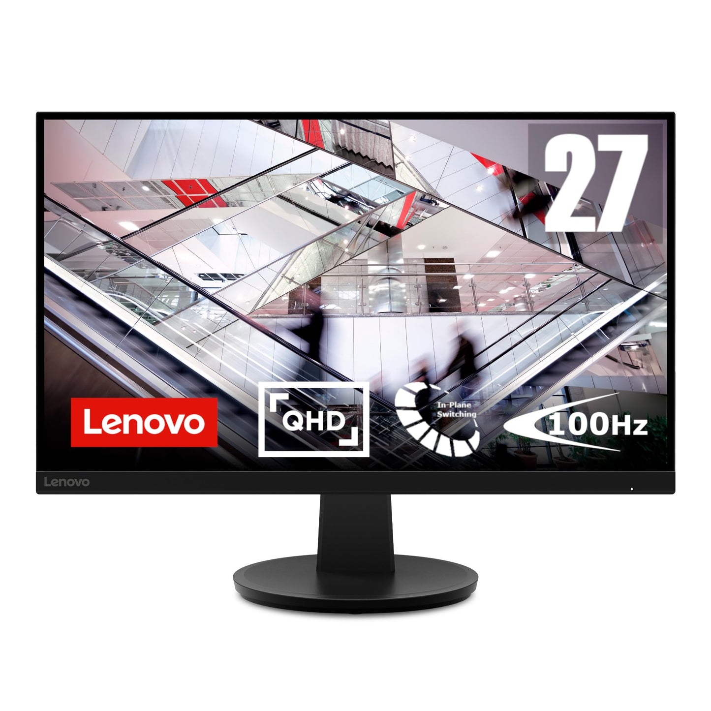Lenovo N27q | 27" QHD Monitor | 2560x1440 | 100Hz | 300 nits | 4ms Reaktionszeit | HDMI | DisplayPort | schwarz