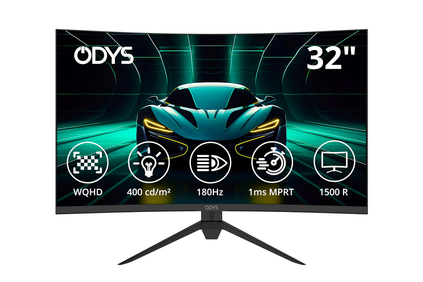 ODYS i27 Monitor - 27-Zoll-Bildschirm im rahmenlosen Design, Full HD, 100 Hz, mit HDR, IPS Panel, FreeSync, HDMI, USB-C, 3,5mm Audio