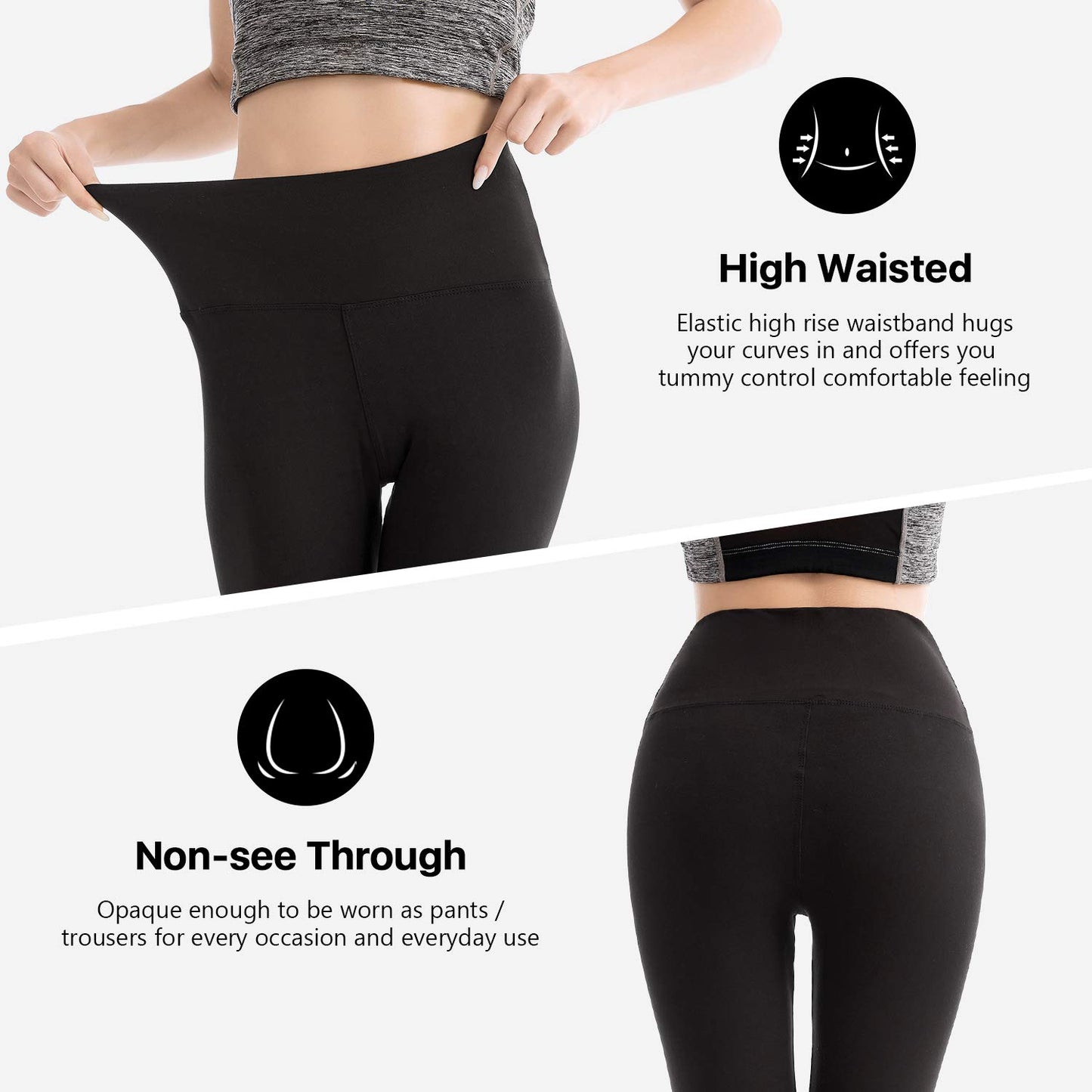 SINOPHANT 2-Pack High Waist Leggings for Women