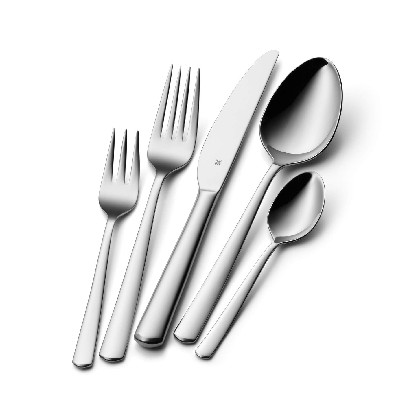 WMF Boston Edelstahl Besteck Set 6 Personen, Essbesteck Set 30 teilig, Monobloc-Messer, Cromargan Edelstahl poliert, spülmaschinenfest