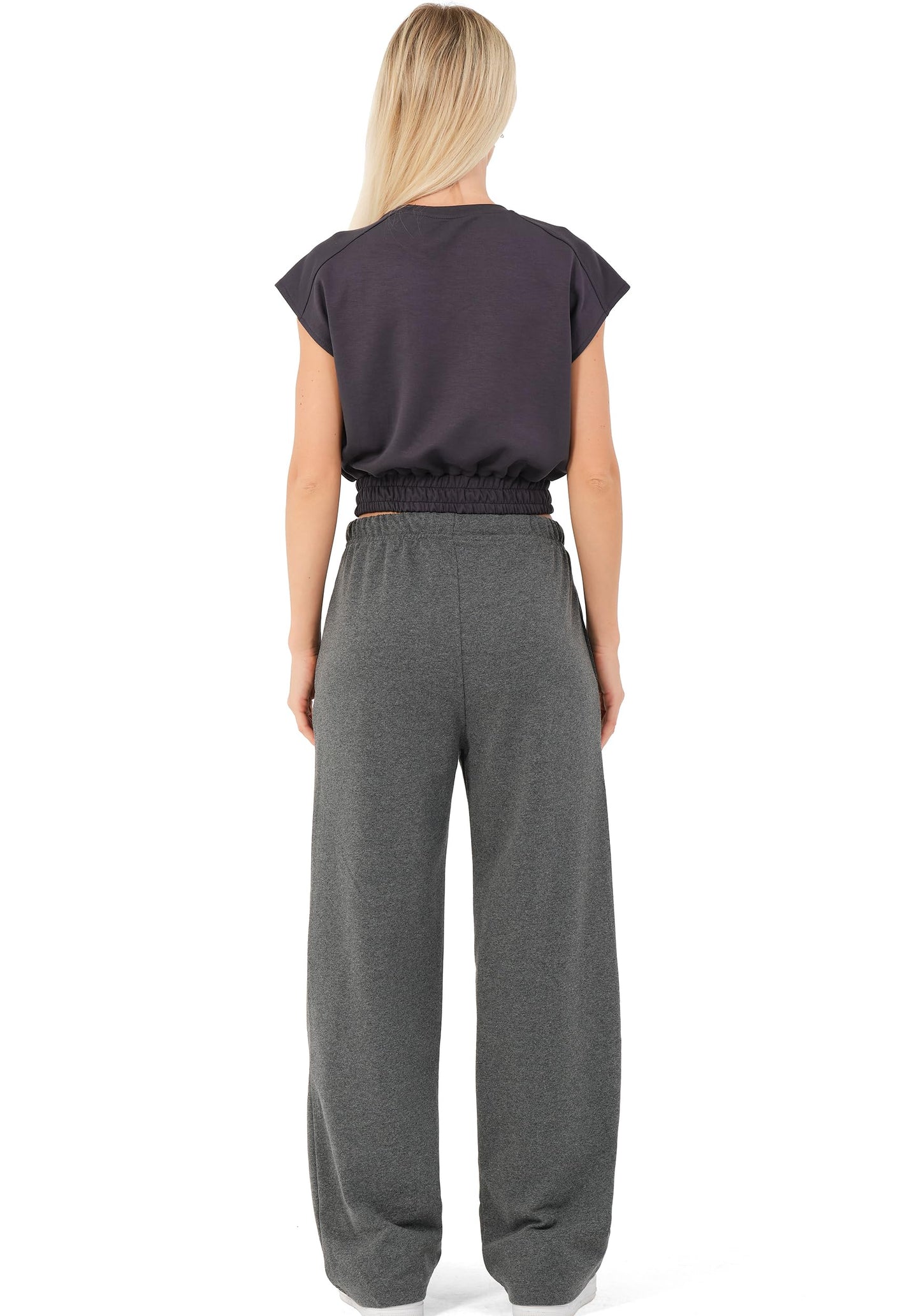 ROSS CAMP Women’s Jogging Pants – Wide Leg High Waist Cotton Sweatpants