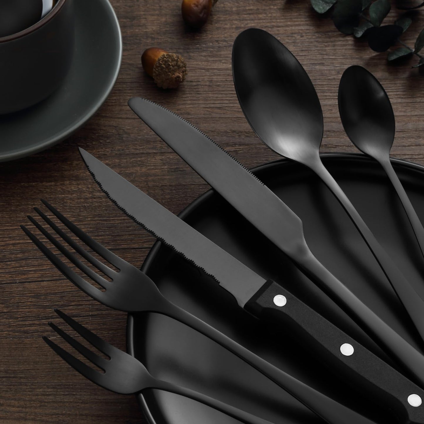 BEWOS 36-teiliges Besteck set mit Steakmesser Service für 6, Premium-Edelstahl-Bestecksets für Haus & Küche, Hochwertiges Messer-Löffel-Gabel-Besteck-Set Hochglanzpoliert, Spülmaschinenfest