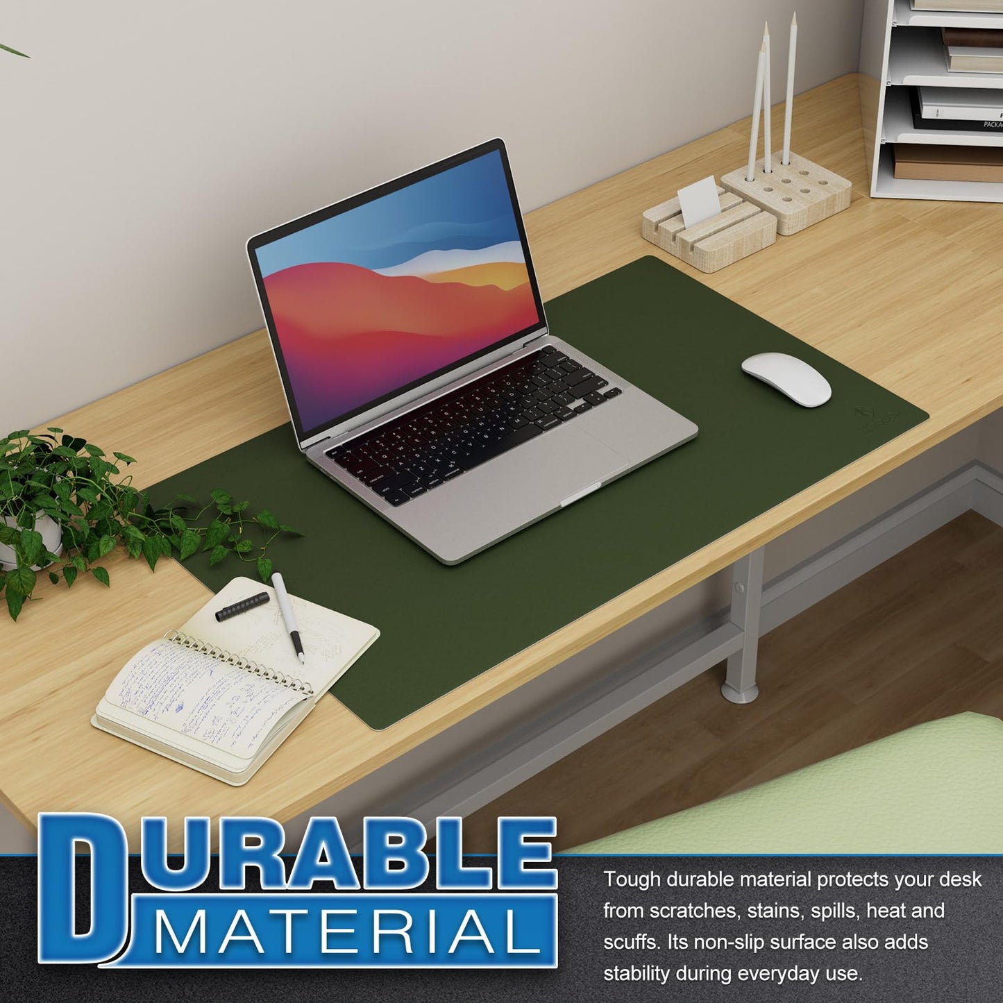 K KNODEL Tischunterlage, Schreibtischunterlage, 80 x 40cm PVC Tischunterlage, Laptop Tischunterlage, wasserdichte Schreibunterlage für Büro- oder Heimbereich, doppelseitig (Schwarz/Schwarz)