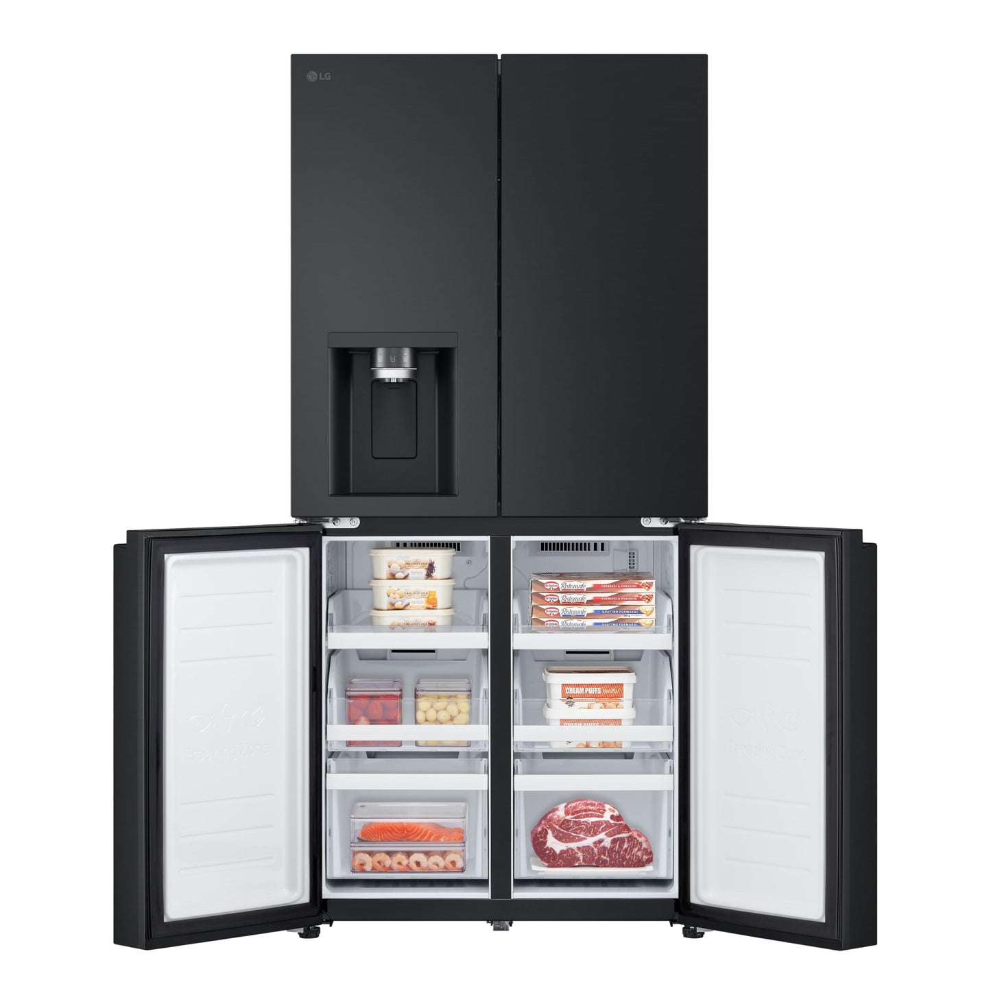 LG GML861EPPE Side by Side Slim Refrigerator, Class E, 506 L, Multi-Door Refrigerator with Freezer, Ice, Crushed Ice and Water Dispenser with UVnano, Total NoFrost, Smart Inverter Compressor, Wi-Fi