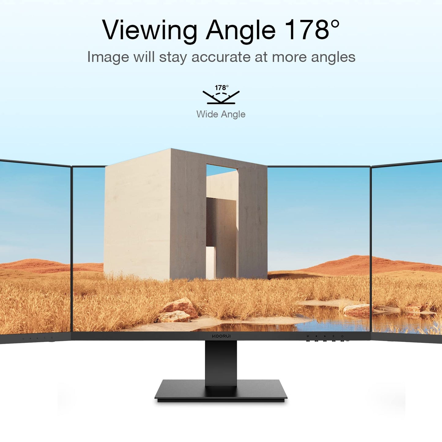 KOORUI Gaming Monitor 27 Zoll, 170Hz, IPS, 2K QHD(2560 x 1440p), HDR 400, 1ms, Adaptive Sync, DisplayPort, HDMI, 100% sRGB, Höhenverstellbar, Augenpflege, VESA 75x75
