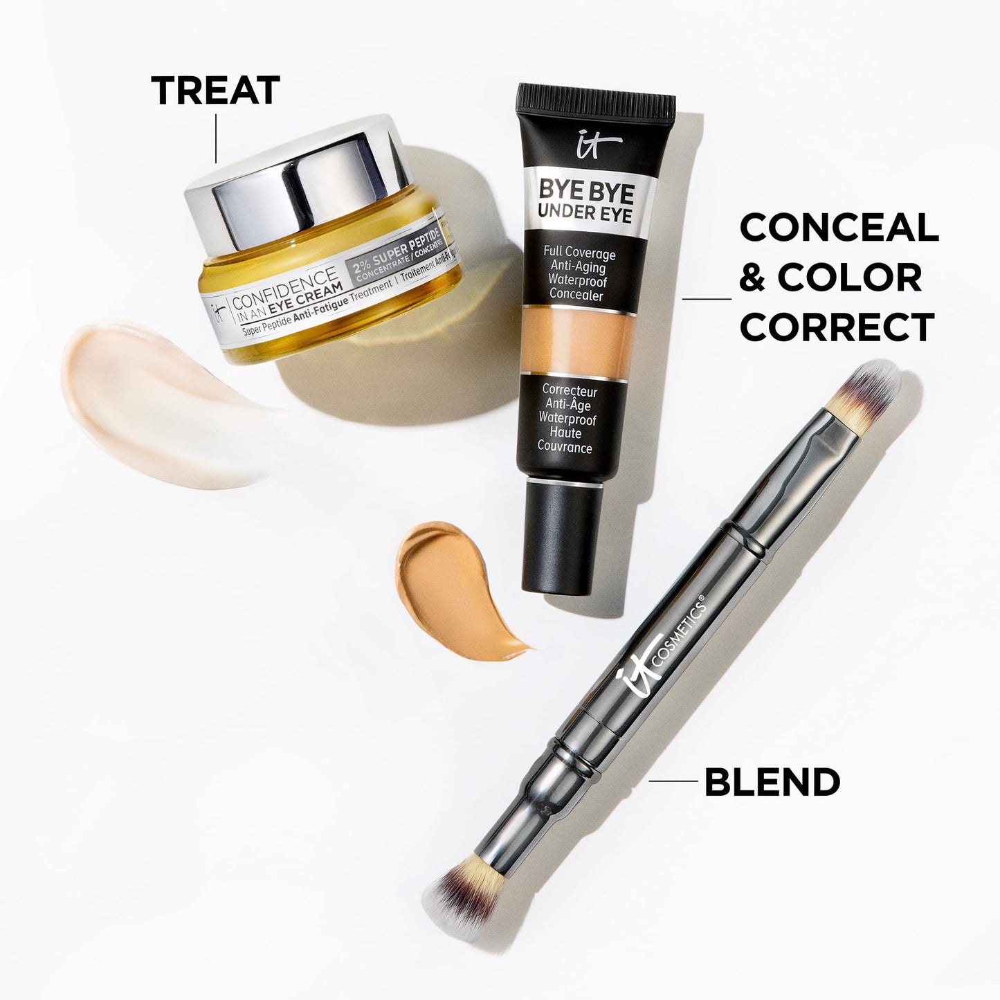 IT Cosmetics Bye Bye Under Eye Concealer – Full Coverage, Waterproof, with Peptides, Collagen & Hyaluronic Acid – Light Tan 14.0 (12ml)