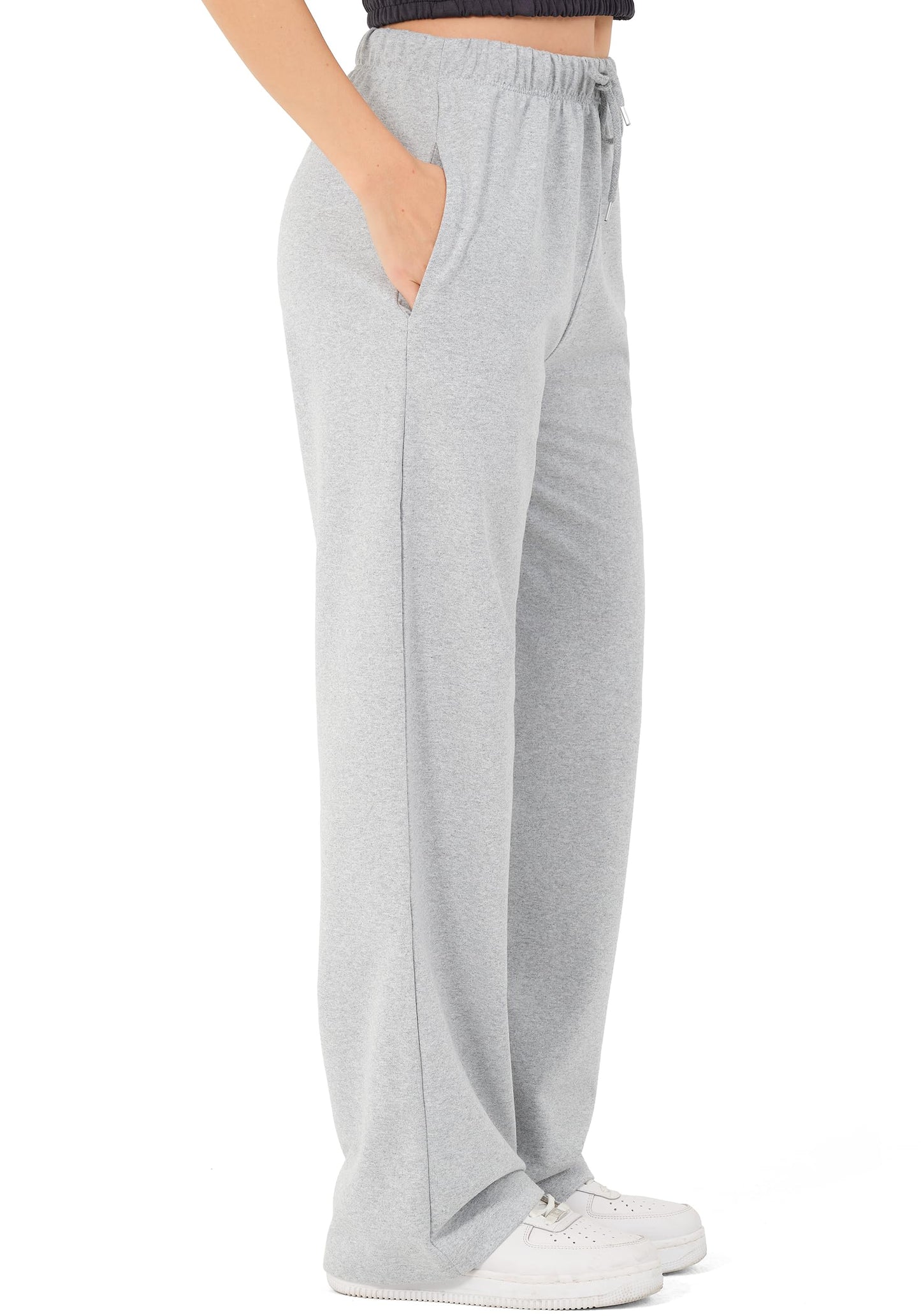 ROSS CAMP Women’s Jogging Pants – Wide Leg High Waist Cotton Sweatpants
