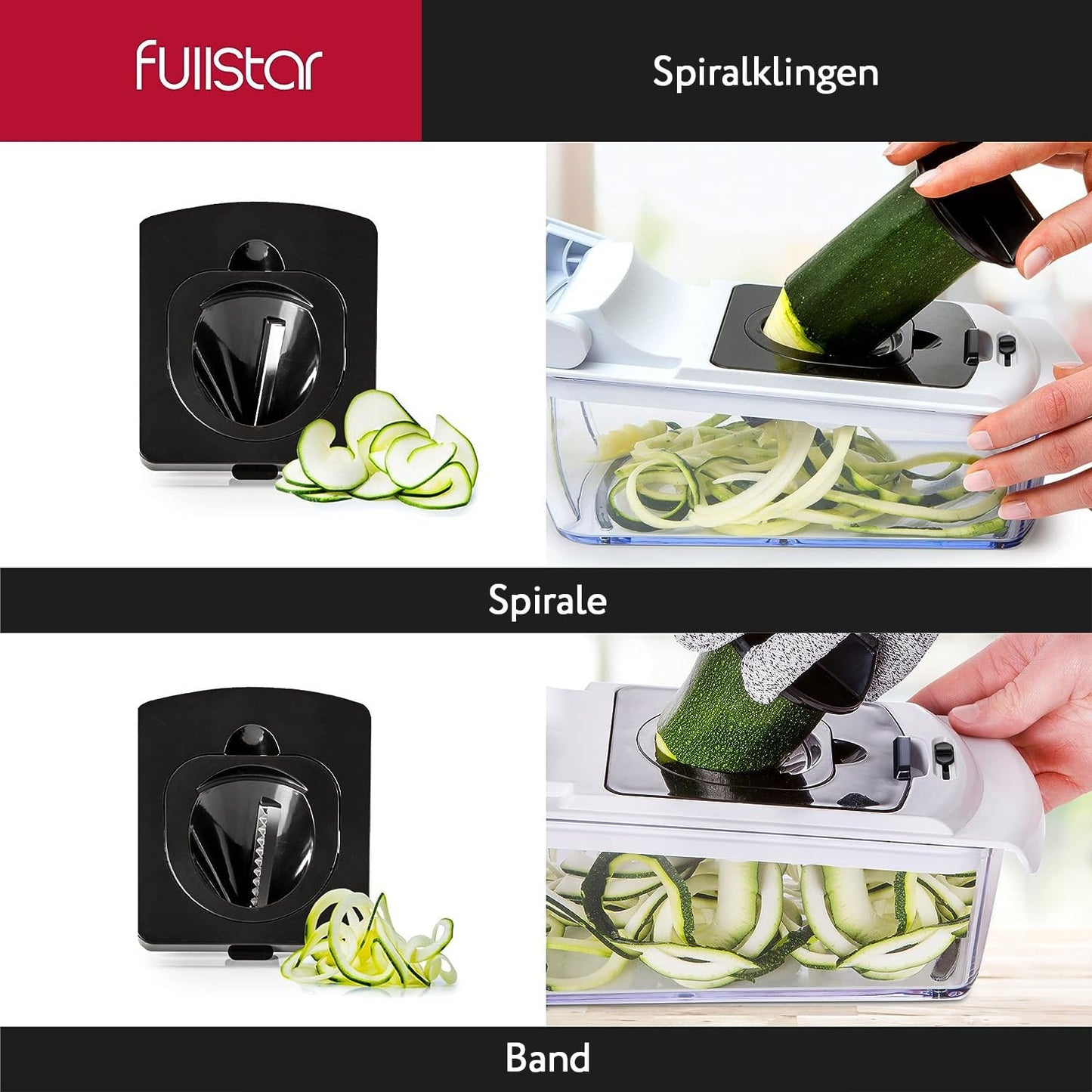 Gemüseschneider Spiralschneider Gemüsehobel - Gemüse Schneider Zwiebelschneider Kartoffelschneider Obstschneider - Vegetable Chopper Cutter Dicer (4-in-1 - Weiß)