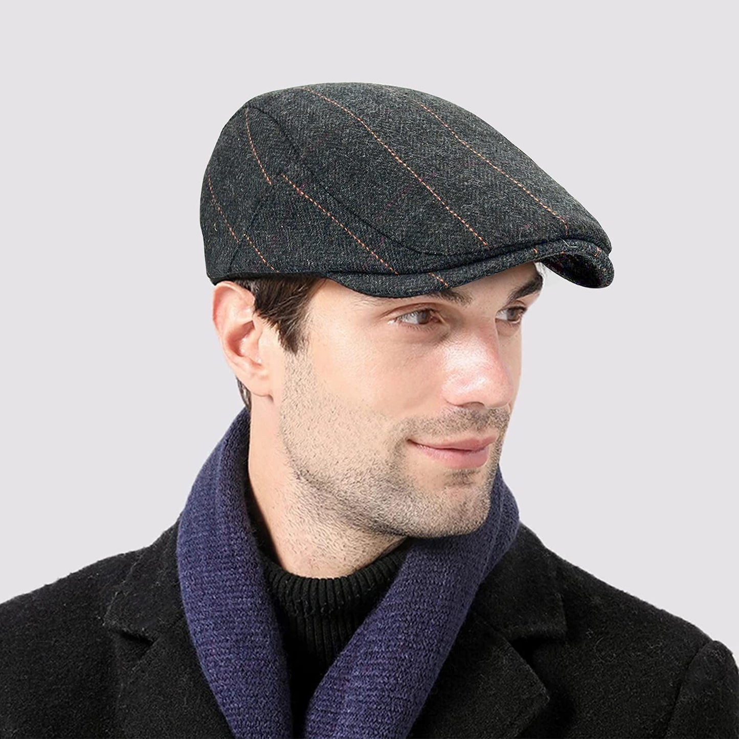 besbomig Schiebermütze Barret Flat Cap Schirmmütze für Herren Damen, Gatsby Newsboy Cap Baskenmützen Golfermütze, Frühling Herbst Winter, 55-59cm
