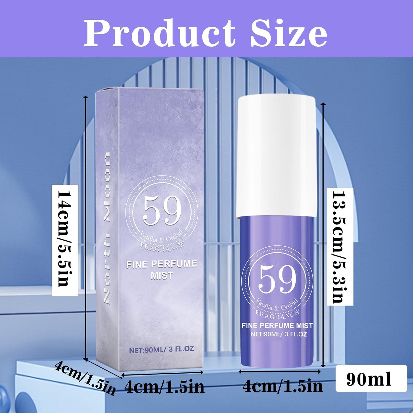 Perfume Body Spray Women's 90 ml Women's Fragrances Long Lasting Body and Hair Fruity Fragrances Women's Perfume Body Spray Moisturises the Skin Gifts for Lovers, Women, Men, Mothers (Vanilla 59)