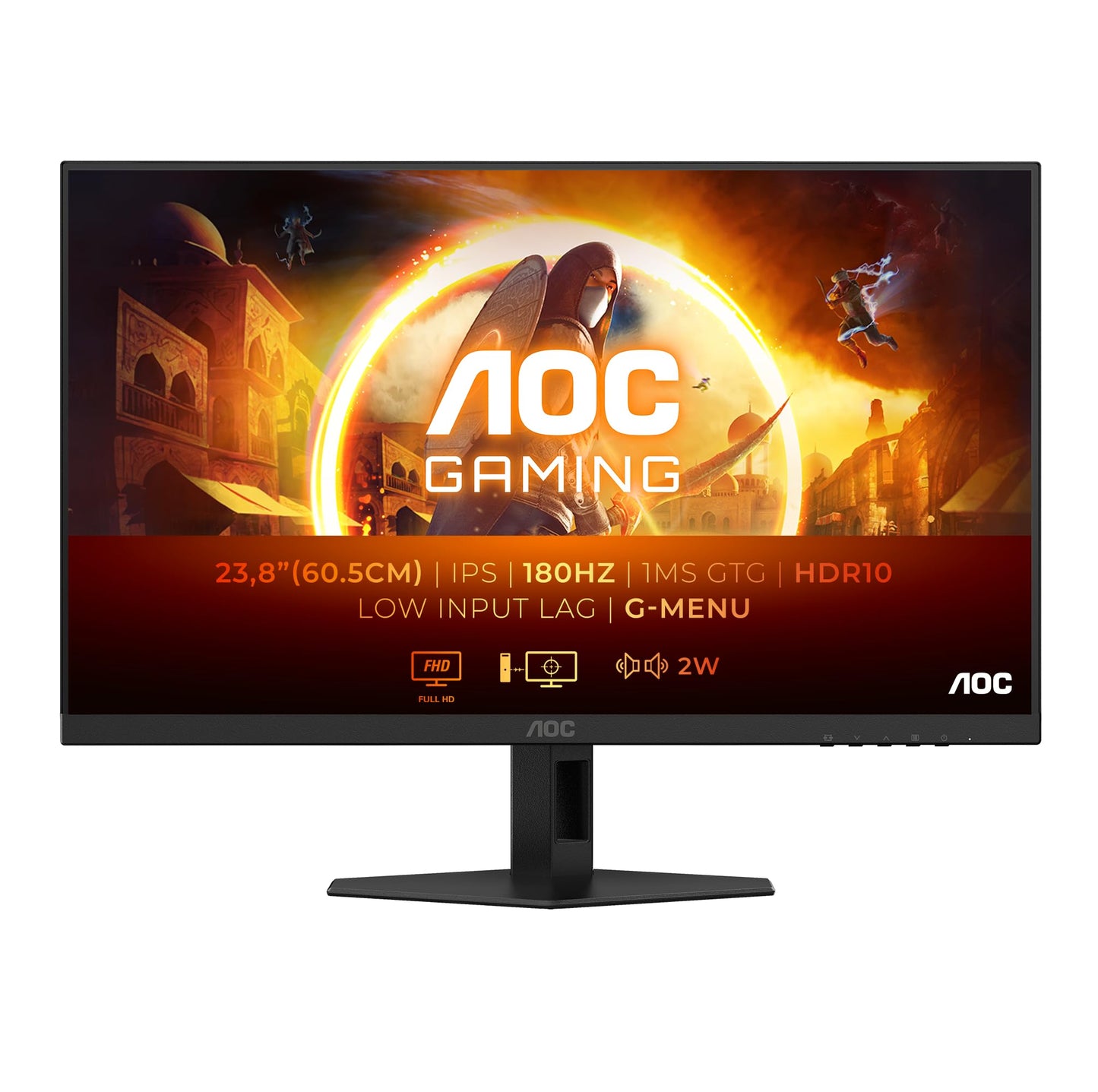 AOC Gaming CU34G2XPD – 34-Zoll-WQHD-Curved-Monitor, 180 Hz, schnelle VA, 1 ms GTG, FreeSync Premium, HDR400, höhenverstellbarer Standfuß (3440 x 1440, HDMI, DisplayPort, USB-Hub)