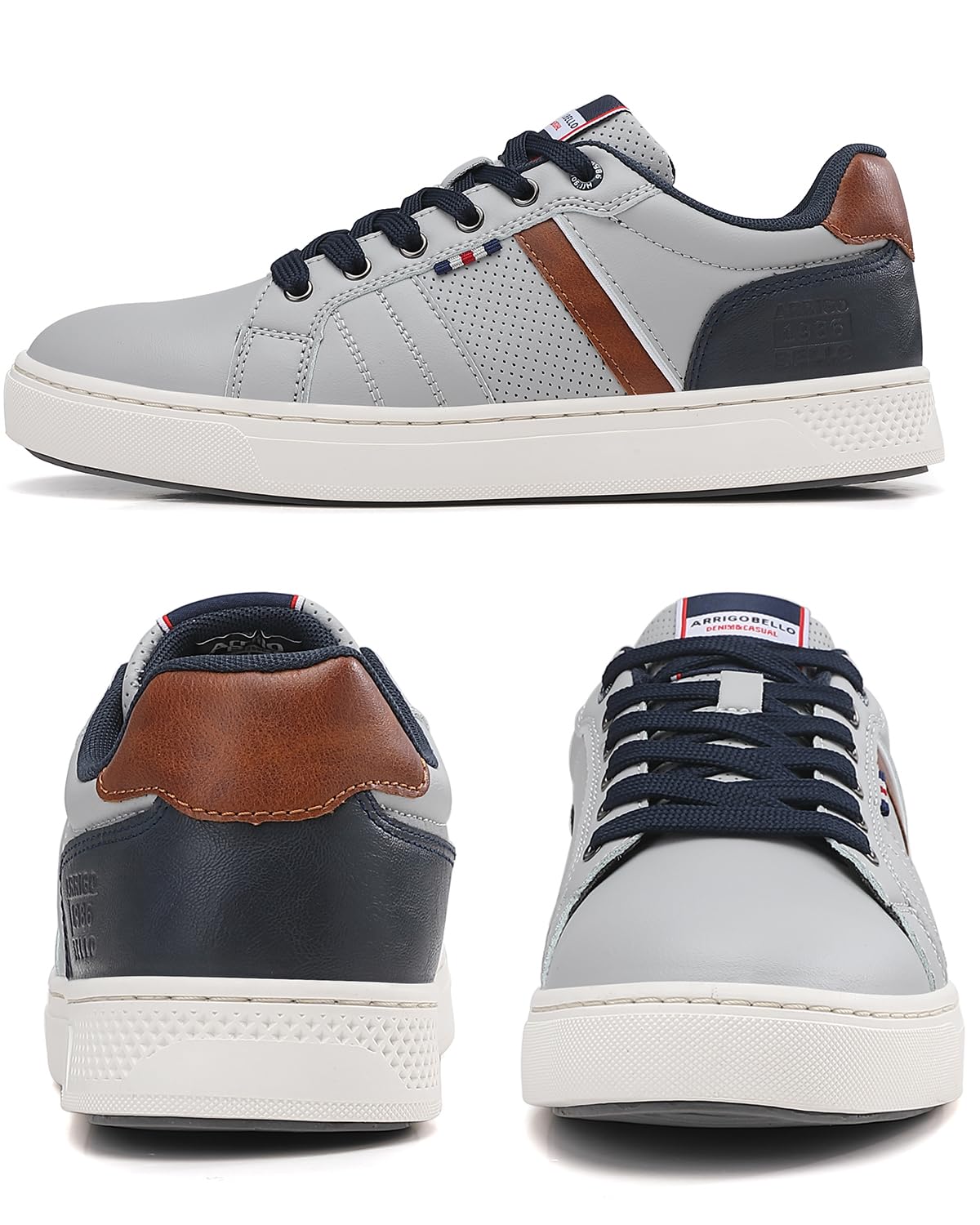 Men’s Casual Leather Sneakers – Lightweight Outdoor Trainers for Walking & Hiking
