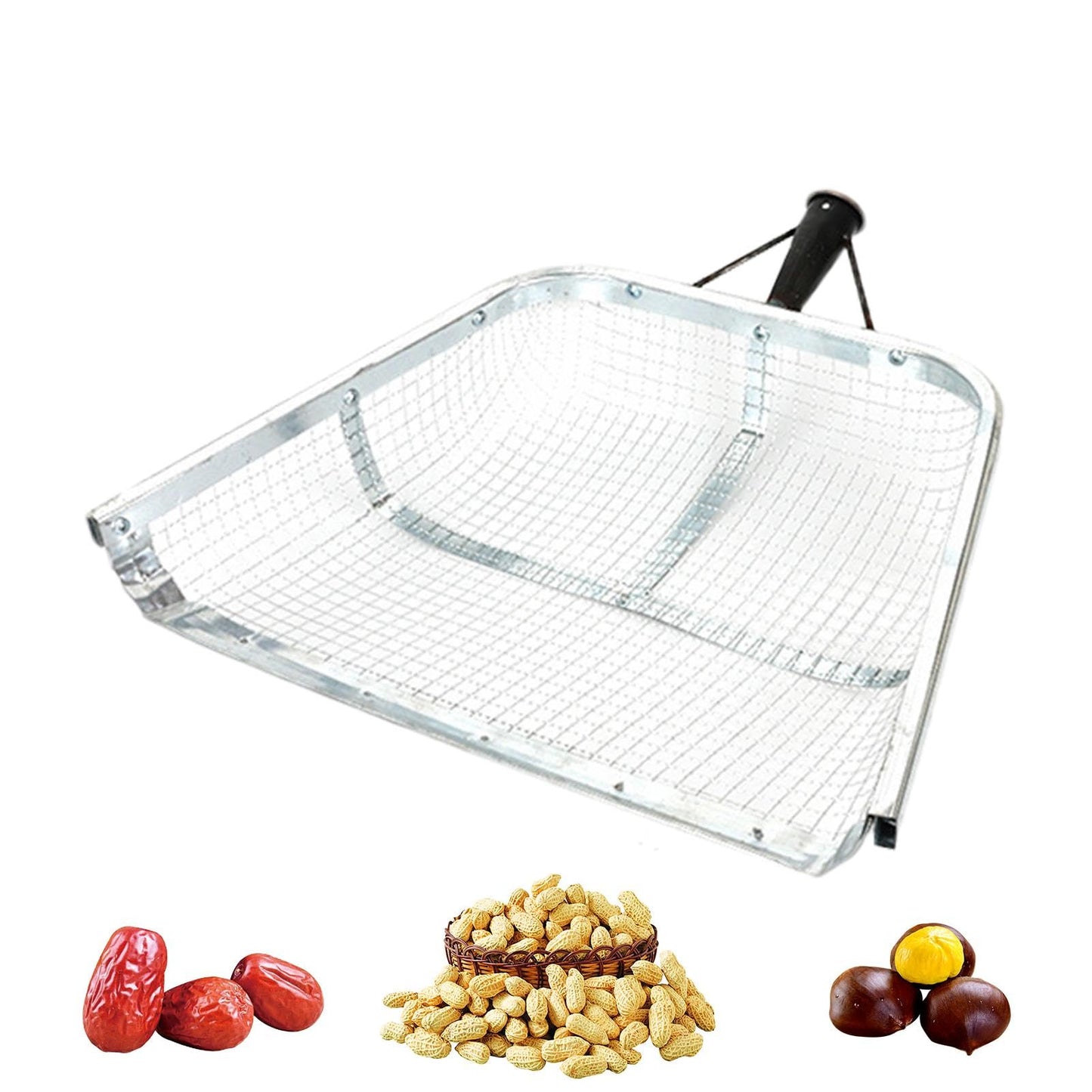 Sandsieb-Schaufel, Gartensandsieb, Gartengerät, groß, 43 x 33 cm, leicht und ergonomisch, griffiger Griff, effizientes Sieb zum Sieben von Boden, Pflanzen, Jäten