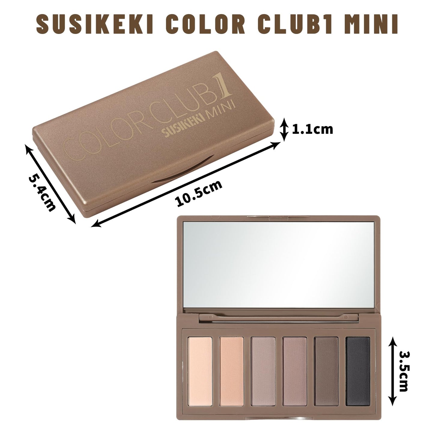 SUSIKEKI Eyeshadow Palette – 6 Colors with Mirror Matt High-Pigment Long-Lasting