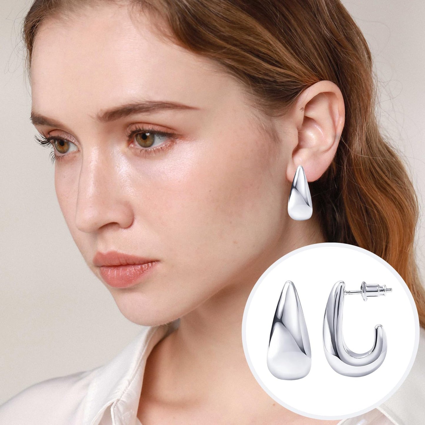 Chunky Gold Hoop Earrings for Women