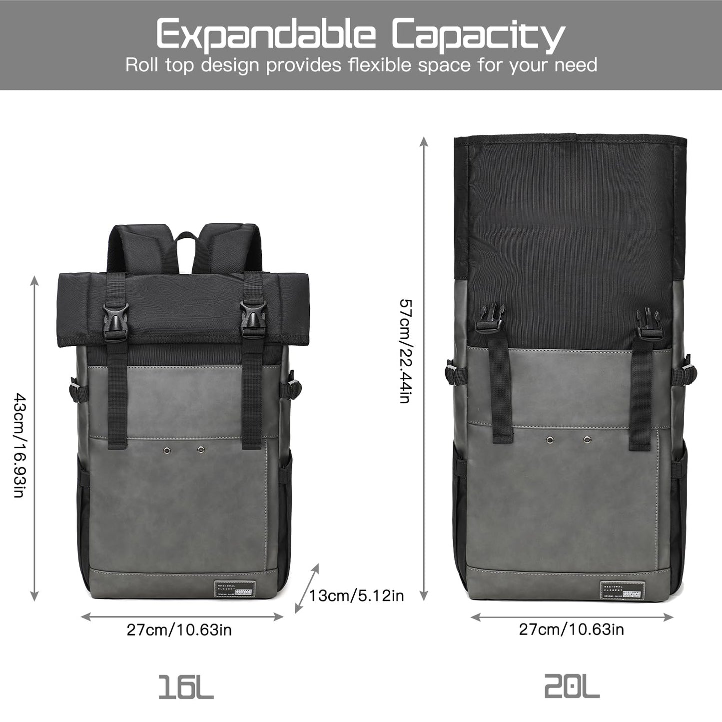 Sevego Rolltop Laptop Backpack 25–30L