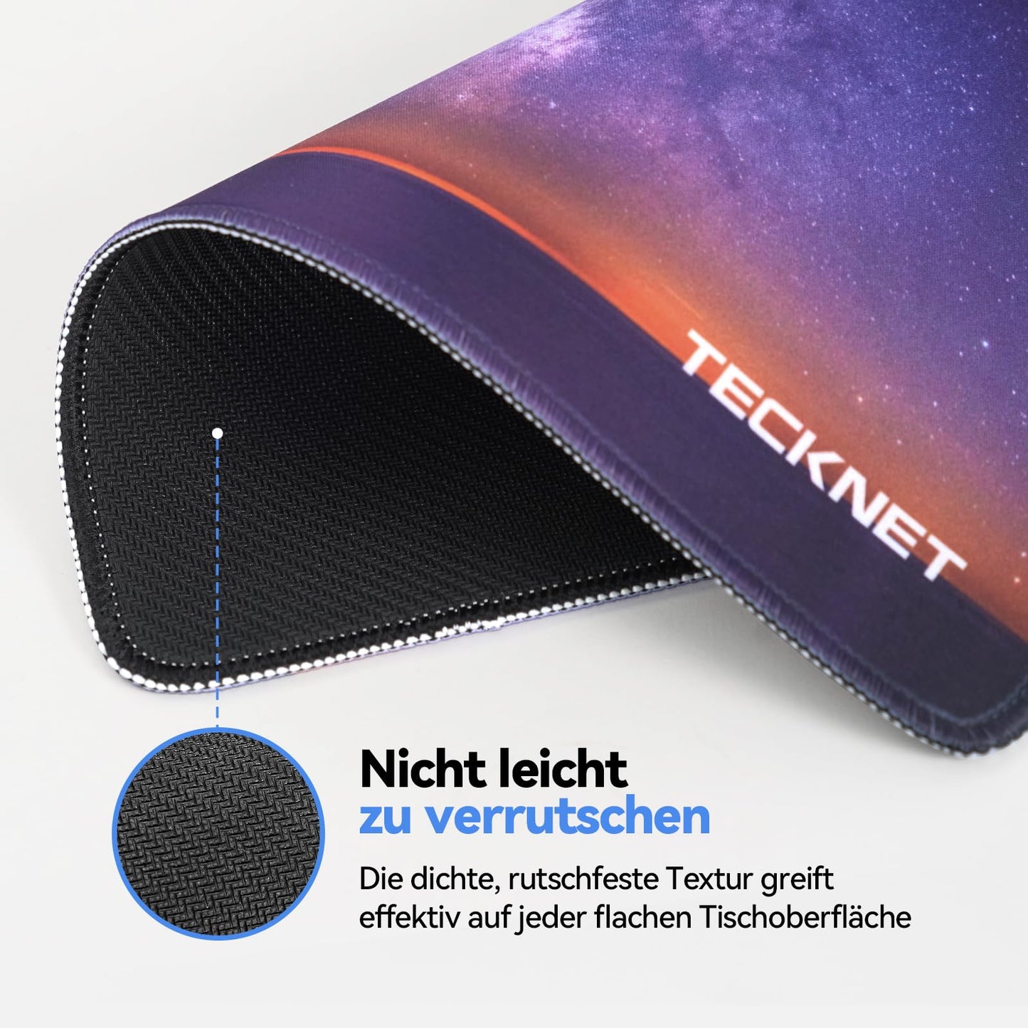 TECKNET Mauspad, 3 Pack Mousepad 270 x 210 mm, wasserdichte Gaming Mauspad Mausmatte mit vernähte Kanten, rutschfeste Gummiunterseite, Glatte Oberflächen, Geeignet für Computer, Laptop und PC