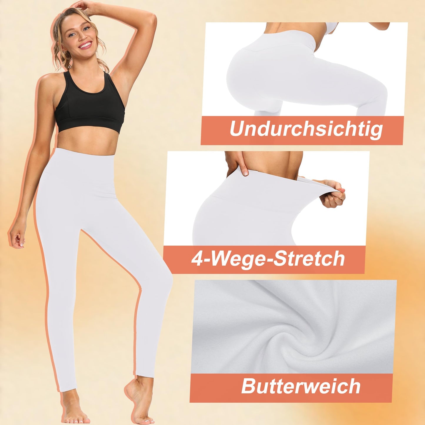 FOTOCITI Women’s High Waist Elastic Sport Leggings – Stretchy Fitness & Yoga Pants