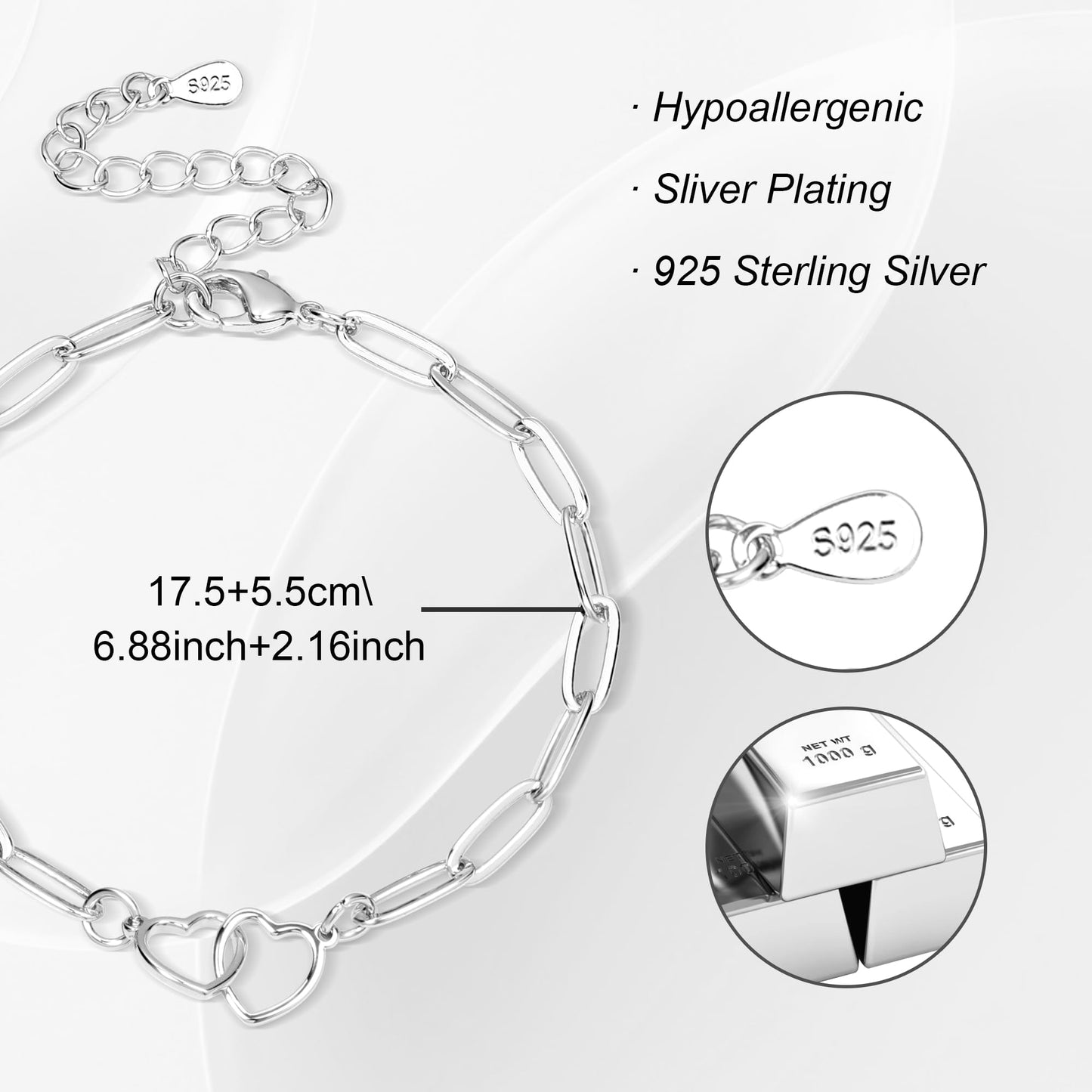 ASH'S CHOICE Double Heart Chain Bracelet