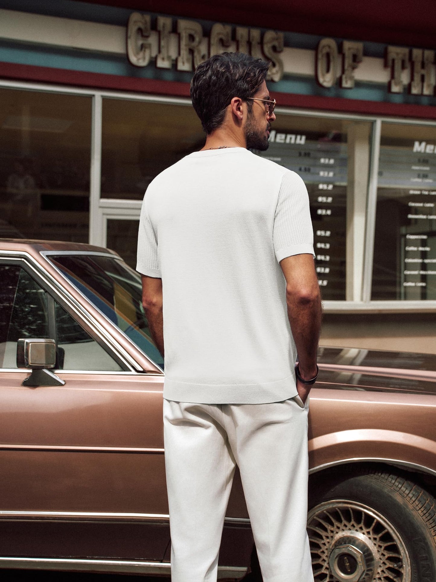 Men’s Short Sleeve Knitted Crew Neck T-Shirt