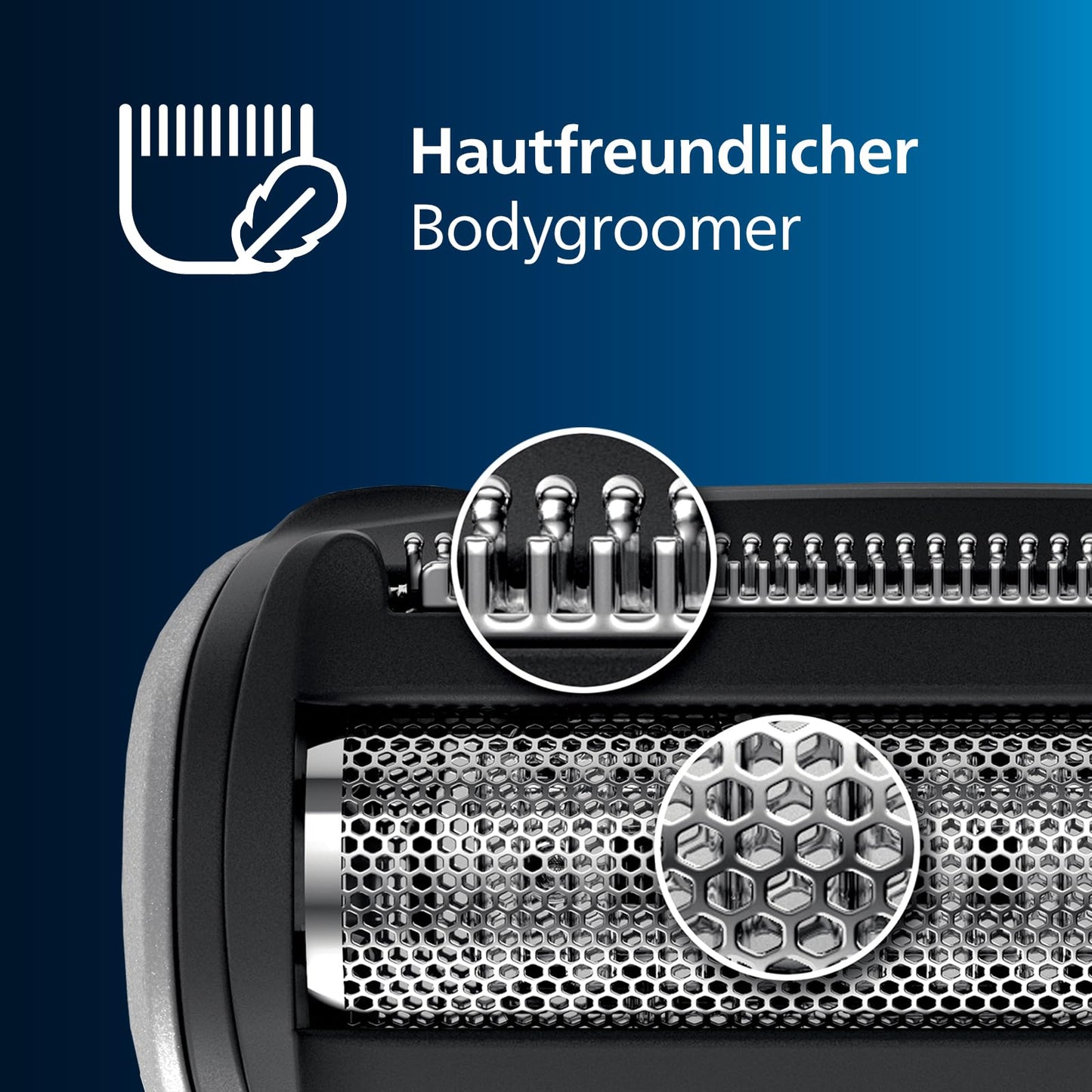 Philips OneBlade Intimate - Elektrischer Intimrasierer und Intimtrimmer für Männer und Frauen, mit extra Hautschutz, 2x SkinProtect Klingen, 1x 3-mm-Trimmaufsatz, QP1924/30, Weiß