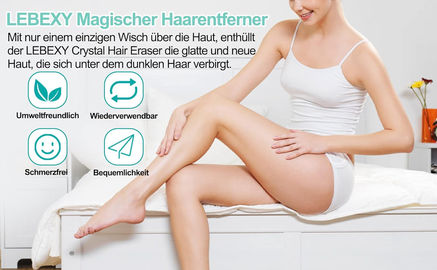 LEBEXY Nano Haarentferner Stein Damen | Crystal Haarentferner | Kristall Haarradierer | Haarentfernung Ohne Rasieren Schmerzen & Schneiden | Schmerzloser Haarentfernungsgerät Epilierer Werkzeug
