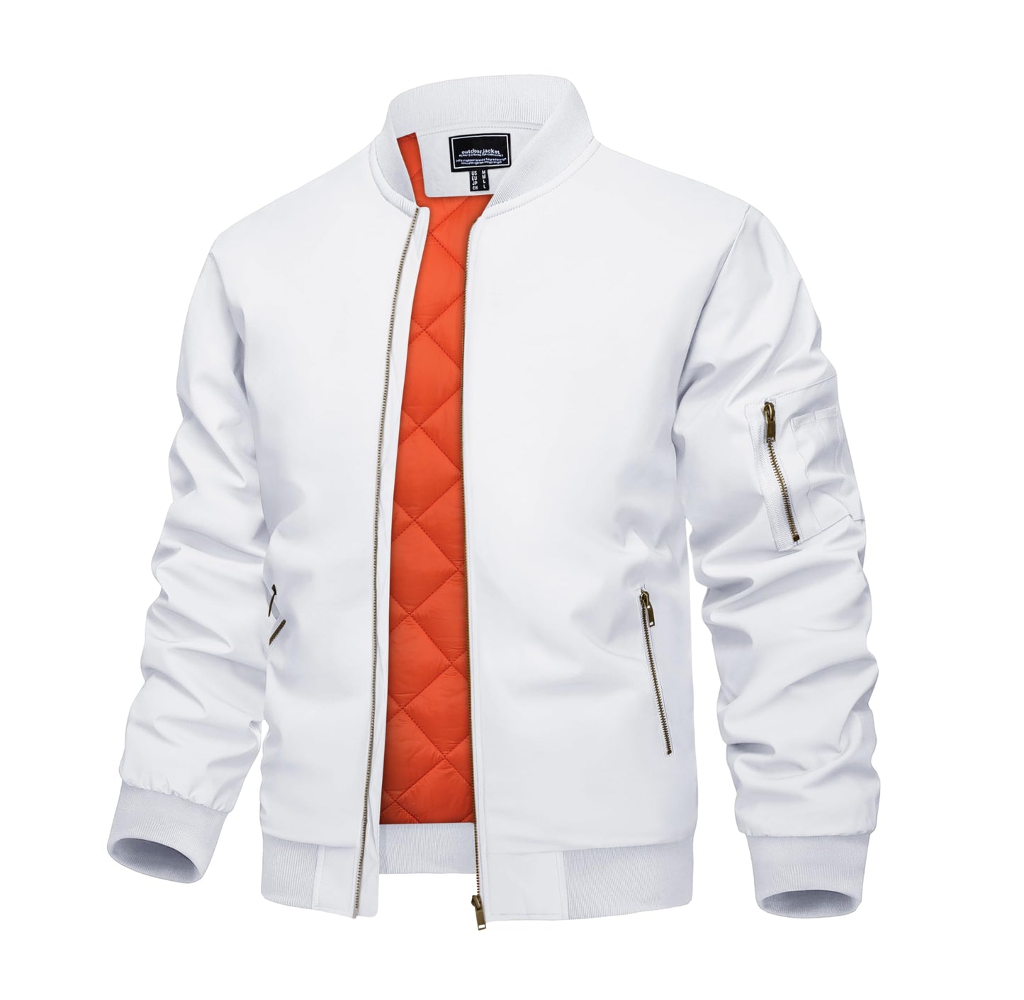 KEFITEVD Men’s Bomber Jacket – Casual Windproof Zip-Up Jacket