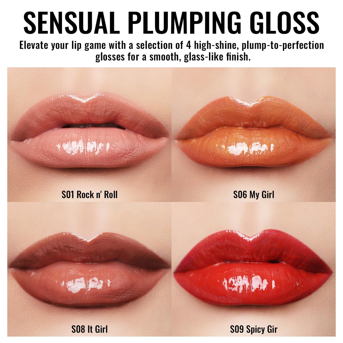 Oulac Mauve Nude Lipgloss Glossy Lip Plumper for Fuller-Looking Lips (4.5ml, S08)