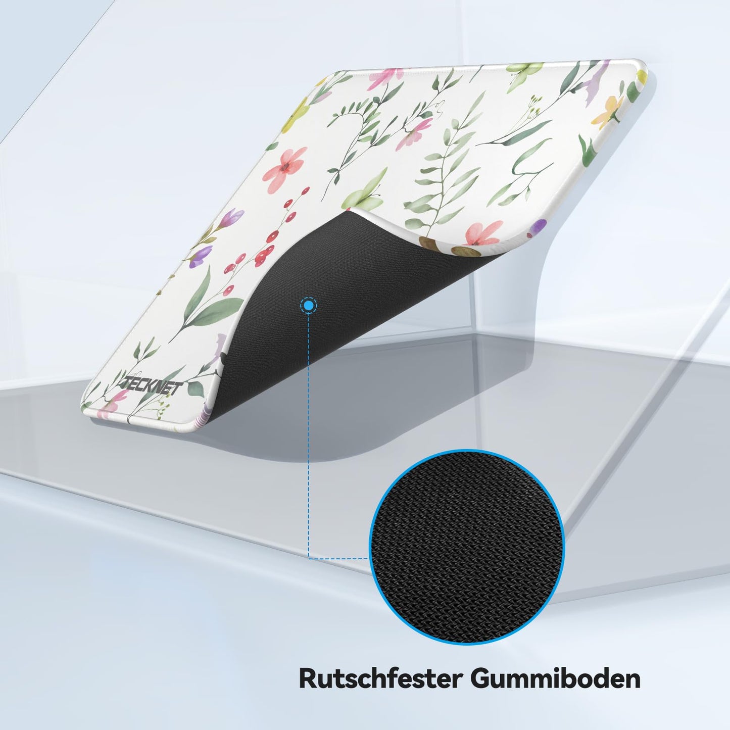 TECKNET Mauspad, 280 x 210 mm Gaming Mousepad mit Wasserdicht und Rutschfester Gummi für PC-Büro, Arbeit, Gaming, Studium, Laptop, Computer, Zuhause-Schwarz
