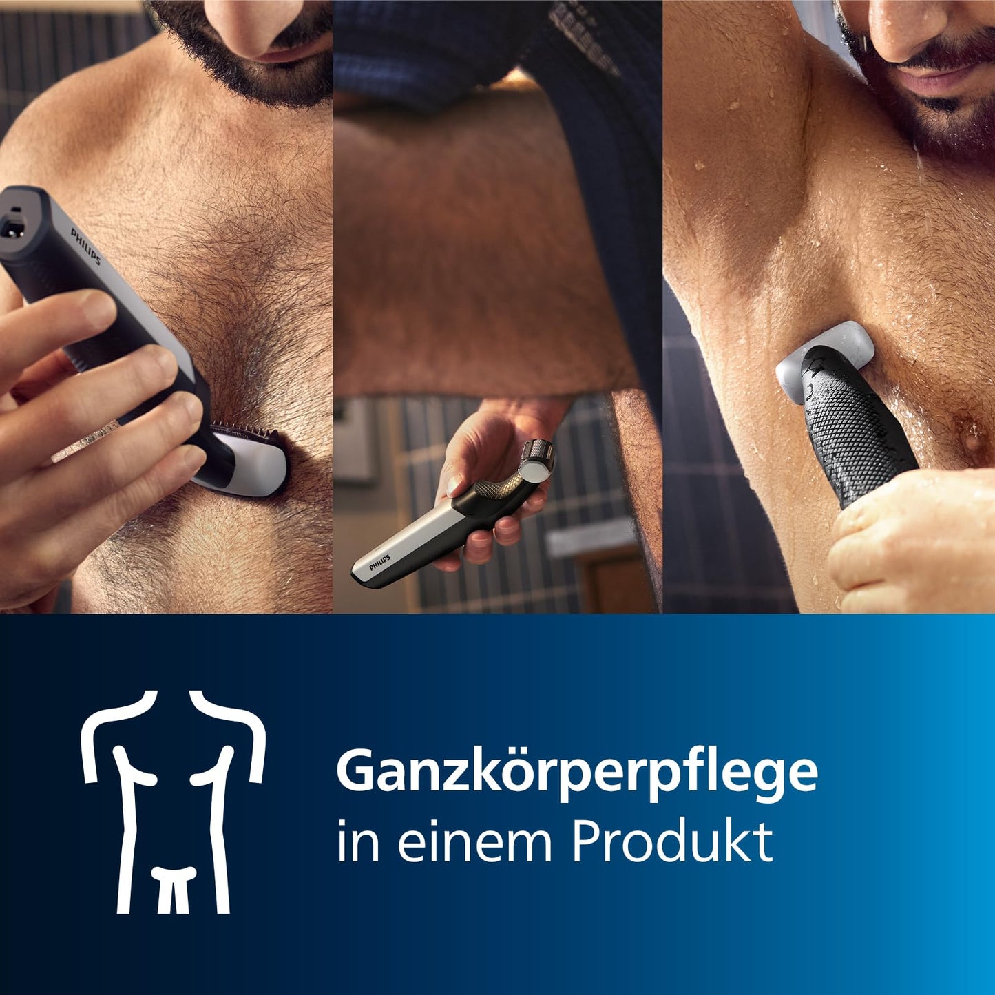 Philips OneBlade Intimate - Elektrischer Intimrasierer und Intimtrimmer für Männer und Frauen, mit extra Hautschutz, 2x SkinProtect Klingen, 1x 3-mm-Trimmaufsatz, QP1924/30, Weiß
